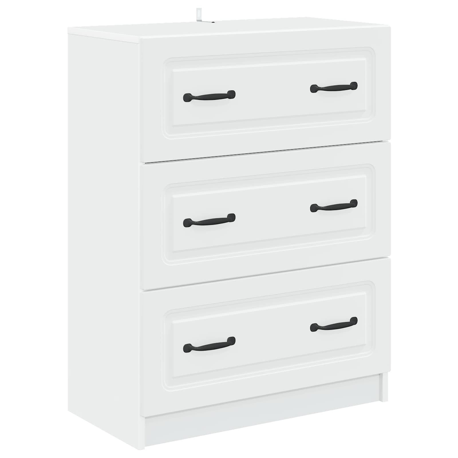vidaXL Schranksystem Schubladenschrank 66 x 34,5 x 87 cm Holzwerkstoff Weiß (1-St)