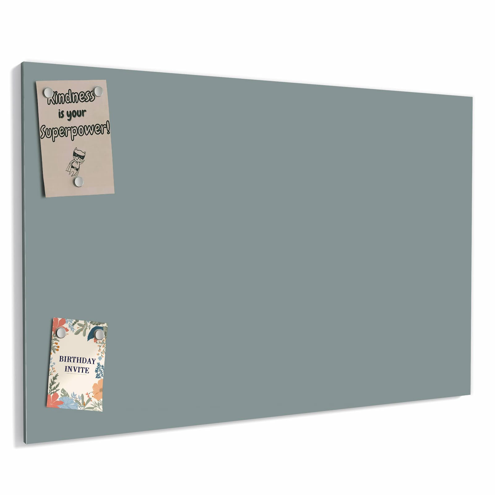 Primedeco Memoboard Metall Grauer Hintergrund I – beschreibbar & magnetisch, (Inklusive Stift, Magnete und Montagematerial, 1-tlg., 9 verschiedene Größen), Magnetisch und Beschreibbar