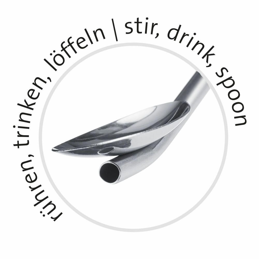 WESTMARK Trinkhalme Trinkhalmlöffel, 4 Löffel + 1 Reinigungsbürstchen, Wiederverwendbar