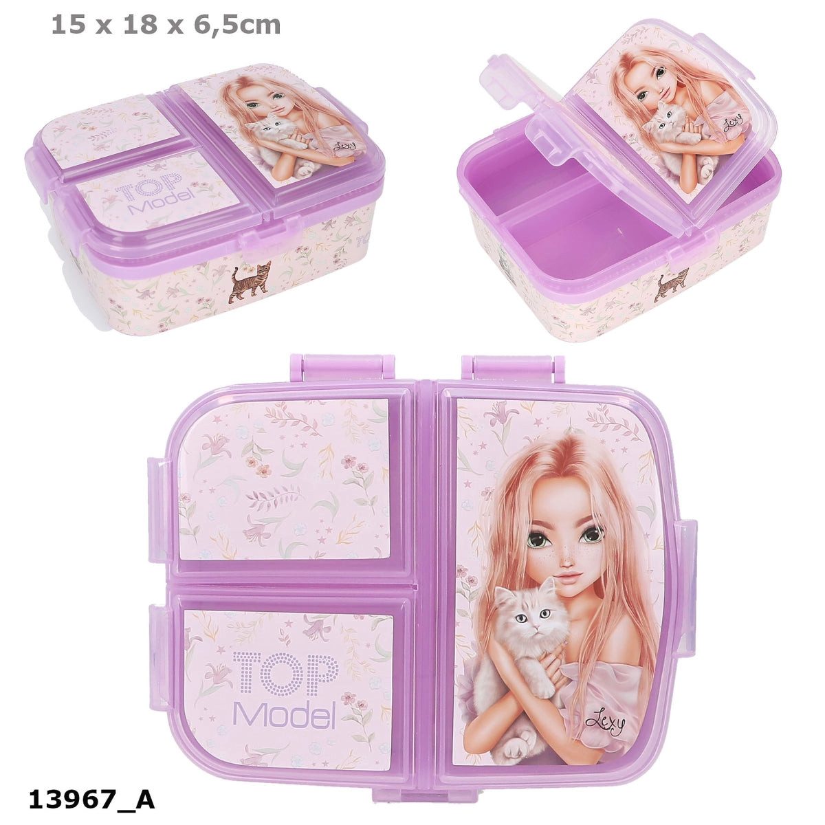 Depesche Spiel TOPModel Brotdose XL BLOOMING KITTY - 4 Fächer, BPA-frei