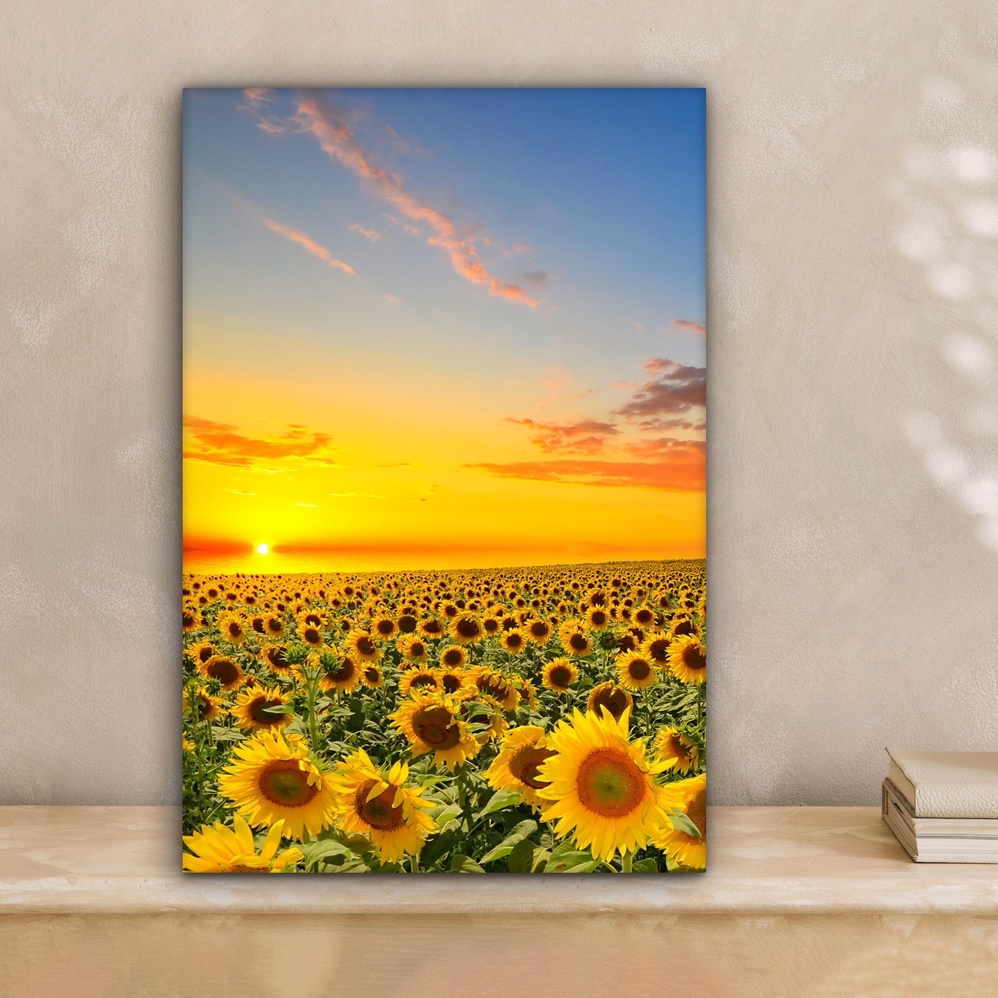 OneMillionCanvasses® Leinwandbild Blumen - Sonnenblume - Sonnenuntergang - günstig online kaufen