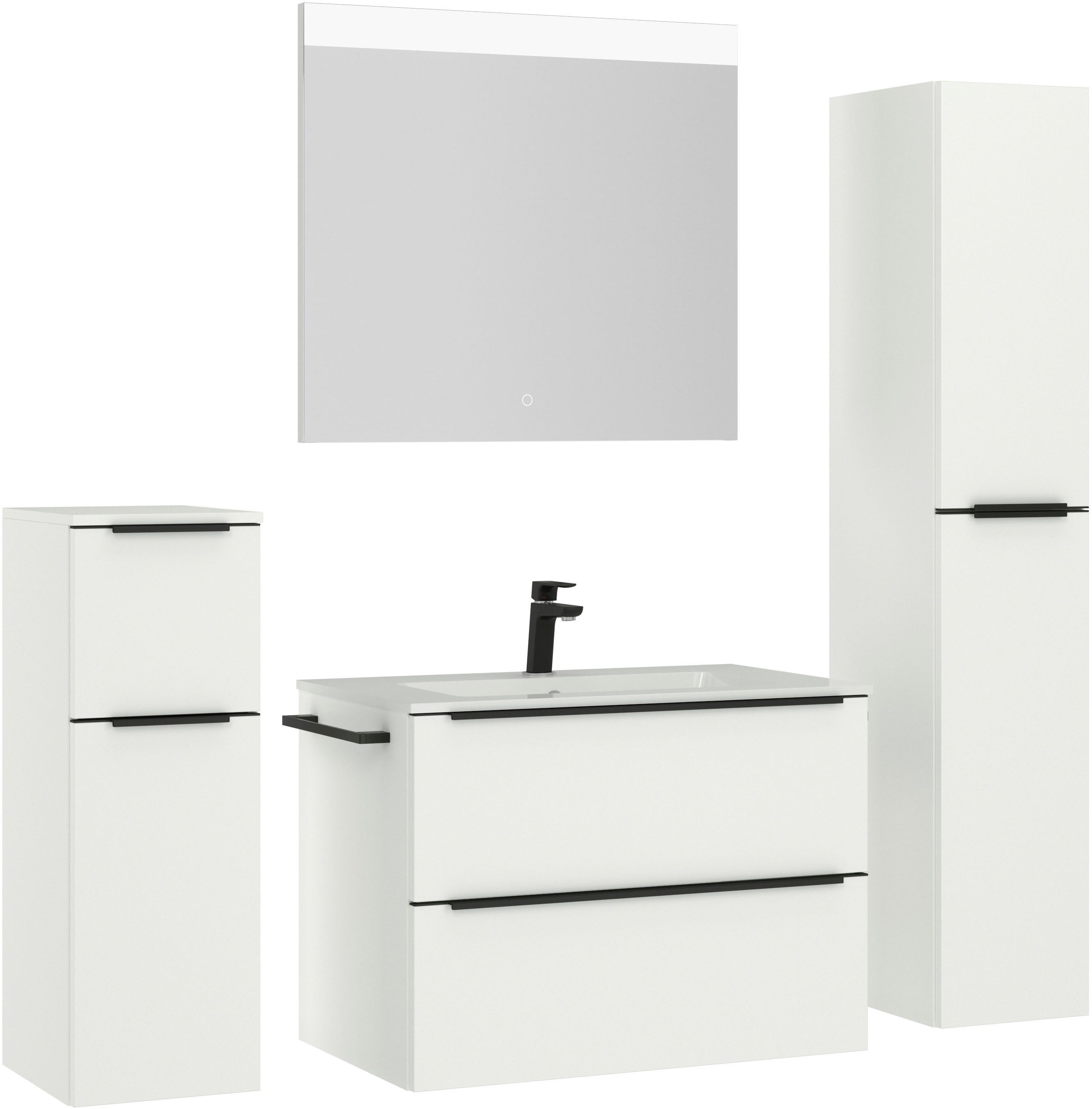 nobilia® Badmöbel-Set Levere, (4-St., vormontiert, mit günstig online kaufen