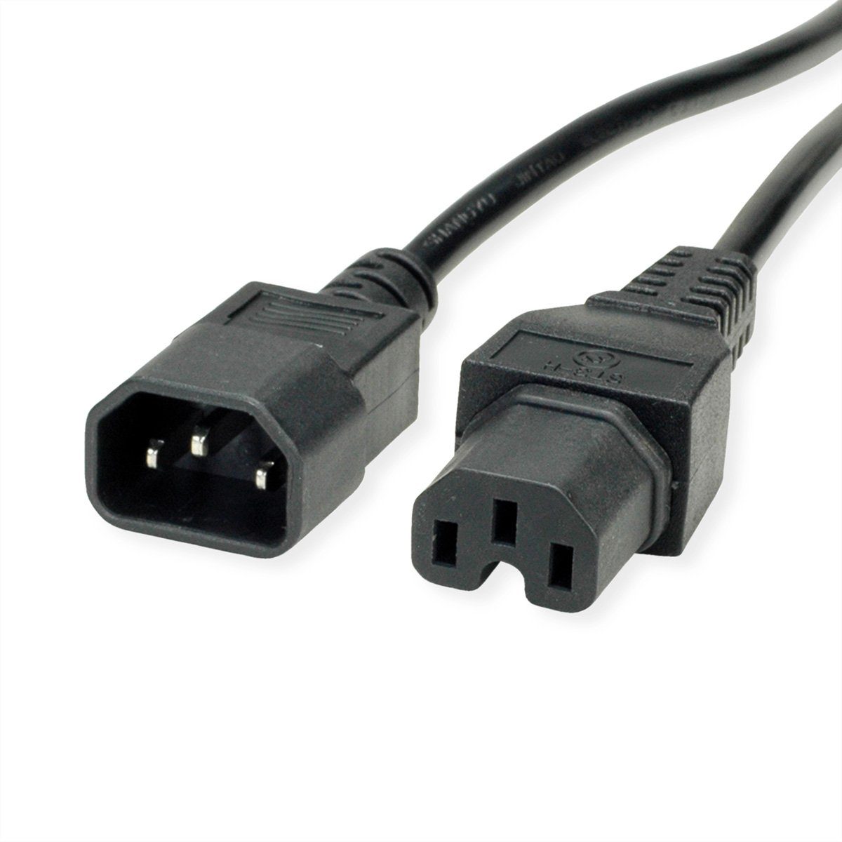 Netzkabel IEC320/C14 Stecker - C15 Buchse Stromkabel