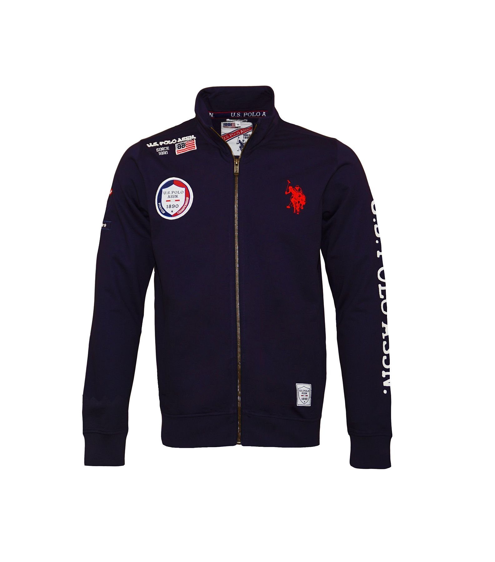 U.S. Polo Assn Sweatjacke Zipper Sweatjacket Full Zip mit Armprint FZ USPA (1-tlg) dunkelblau
