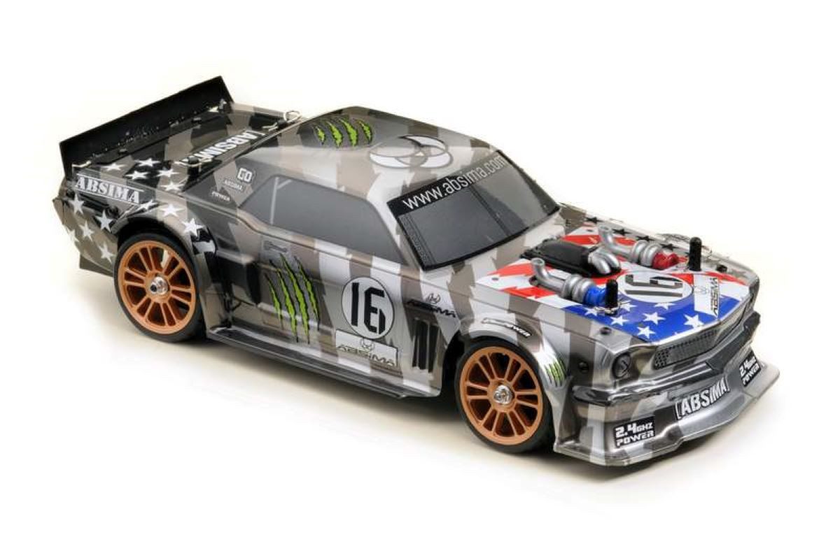 Absima RC-Auto Green Power Elektro Modellauto Speed Touring Car FUN MAKER Brushless (Komplettset, inkl. 2S LiPo Fahrakku und Ladegerät, fertig aufgebaut), mit LED Beleuchtung und sicherer 2,4 GHz Fernsteuerung