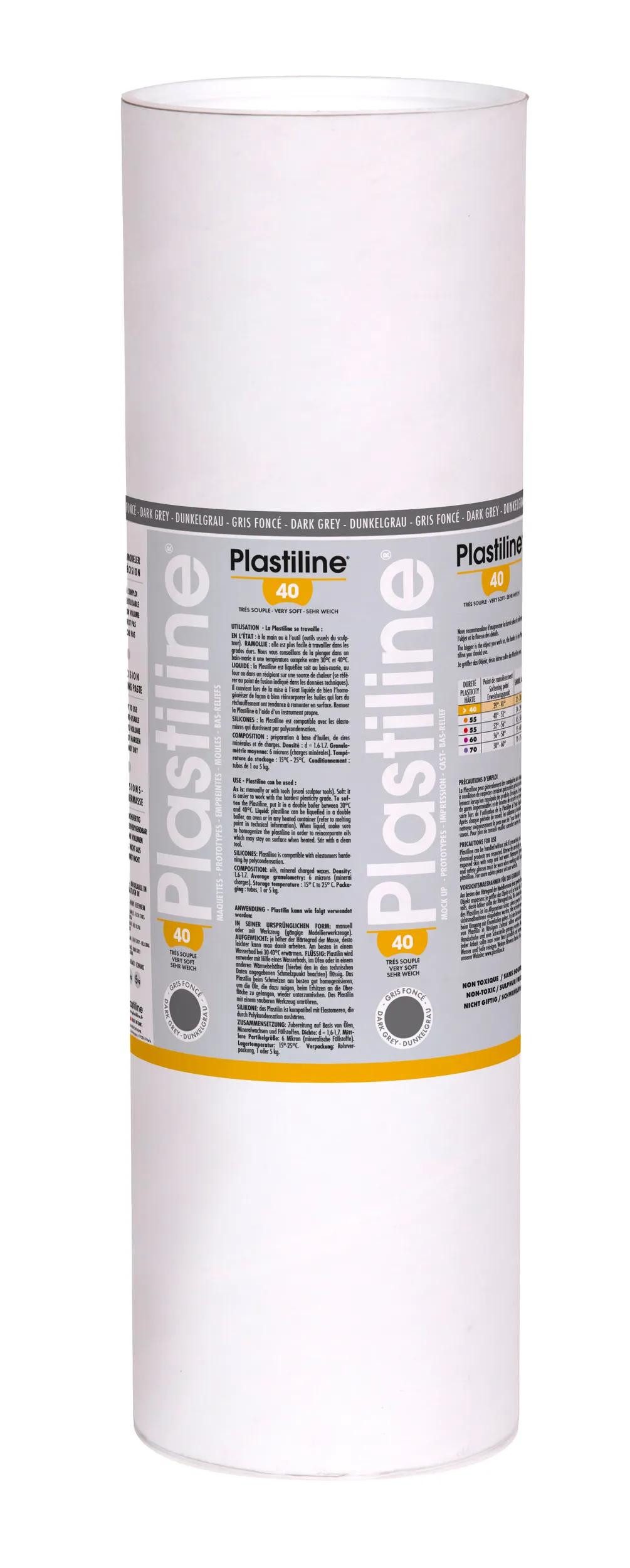 Plastiline Play-Doh Plastiline, 10kg, Härtegrad 40 - Dunkelgrau 10740T, PLASTILINE