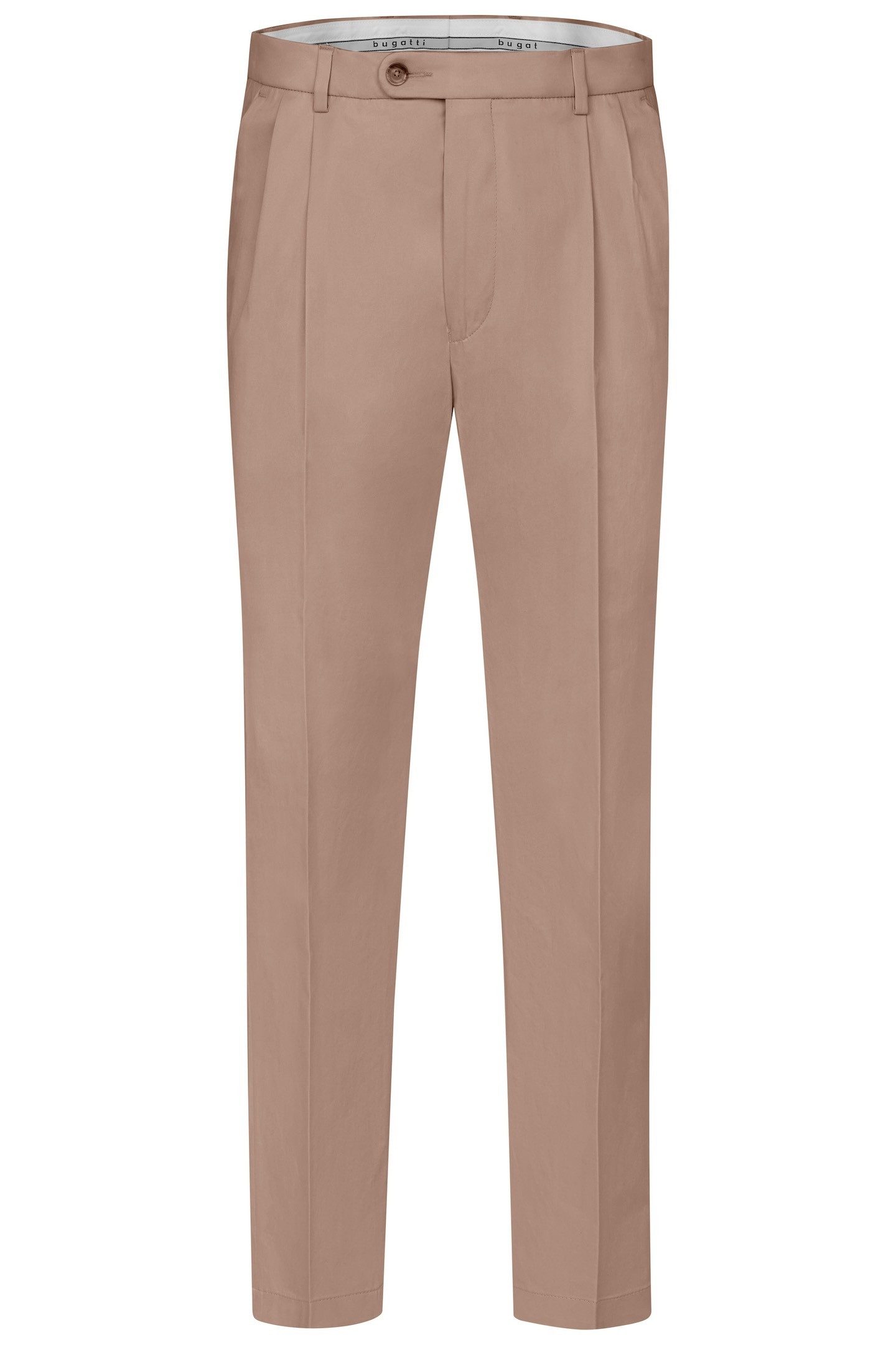 bugatti Bundfaltenhose mit Satin-Stretch