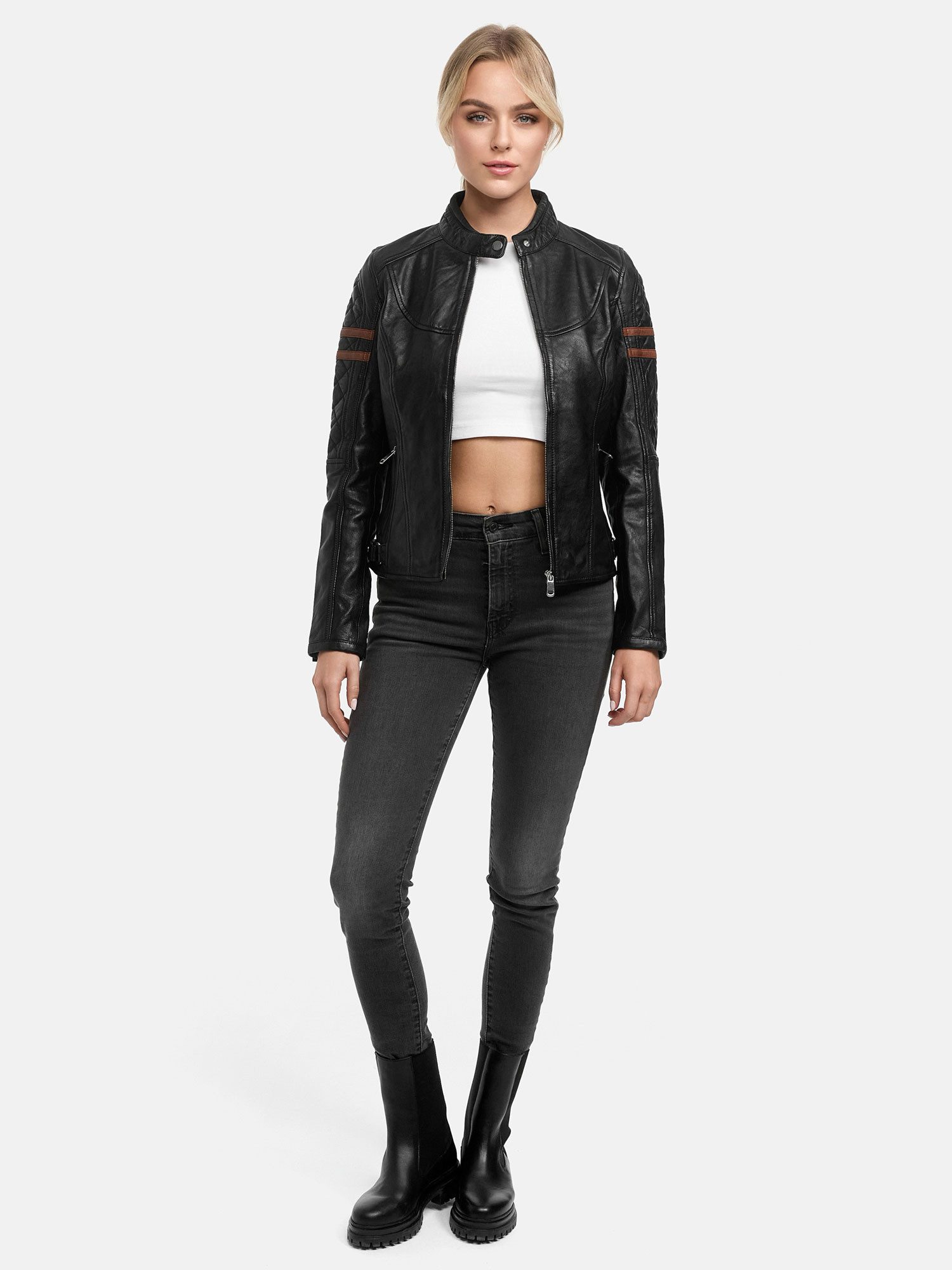 Tazzio Lederjacke F513 außergewöhnliches Design & günstig online kaufen