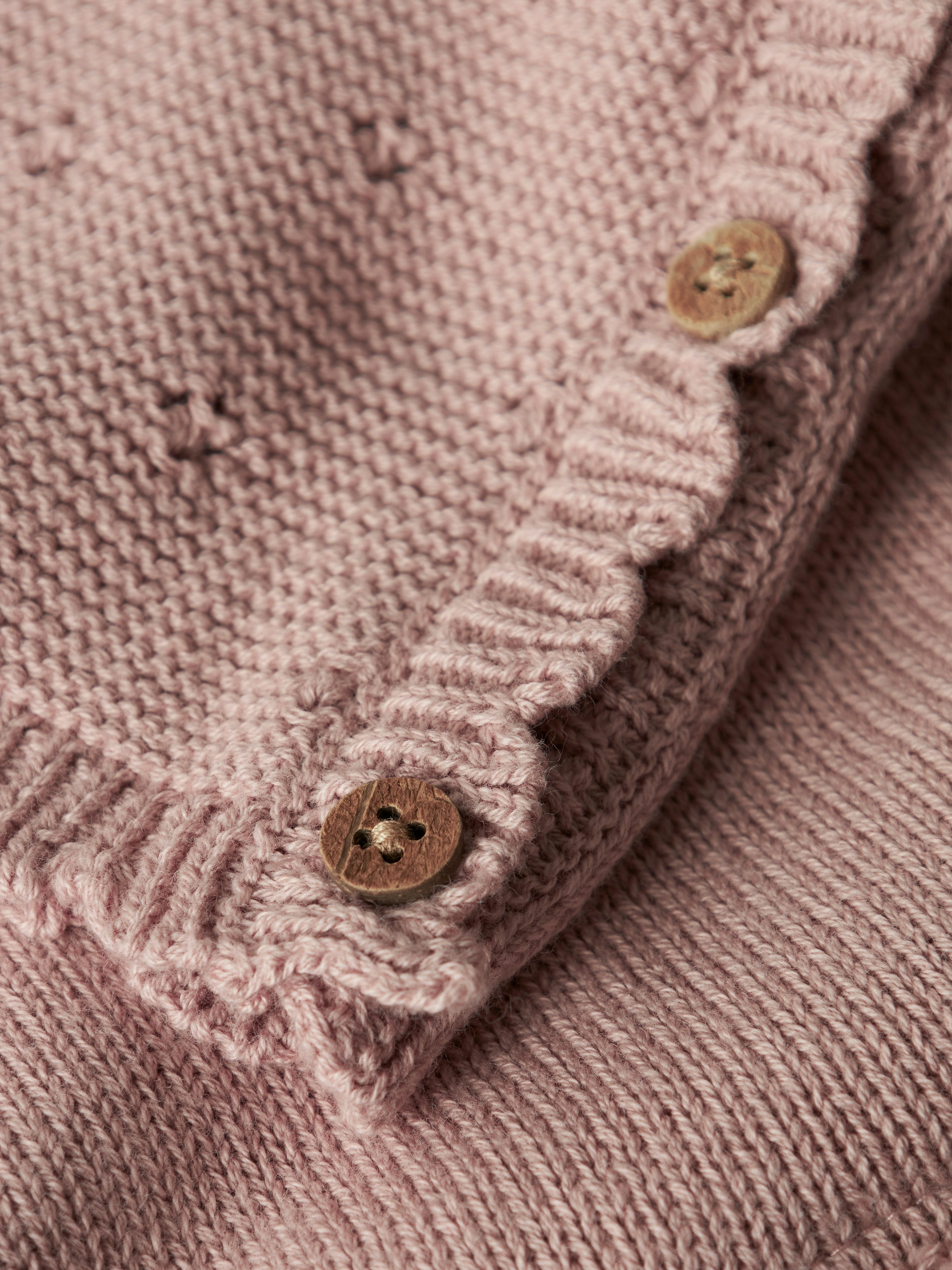 Lil' Atelier Strickjacke NBFLAGUNA LS WRAP KNIT LIL NOOS mit Lochstrickmuster, weiche Baumwolle