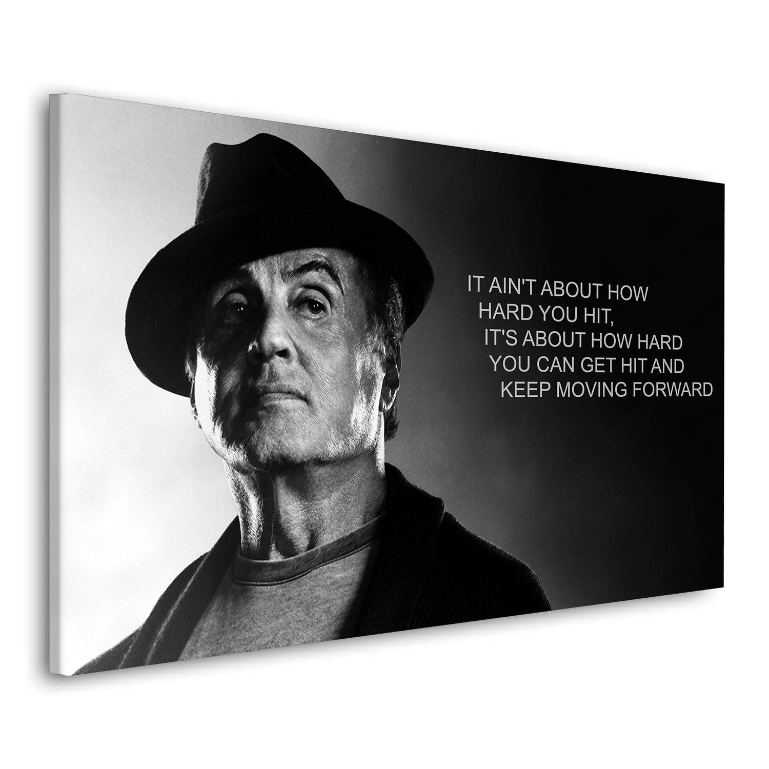 Artedinoi Leinwandbild Motivation Boxer Zitat Rocky Style Wandbild Leinwandbild, Boxer mit Motivationsspruch