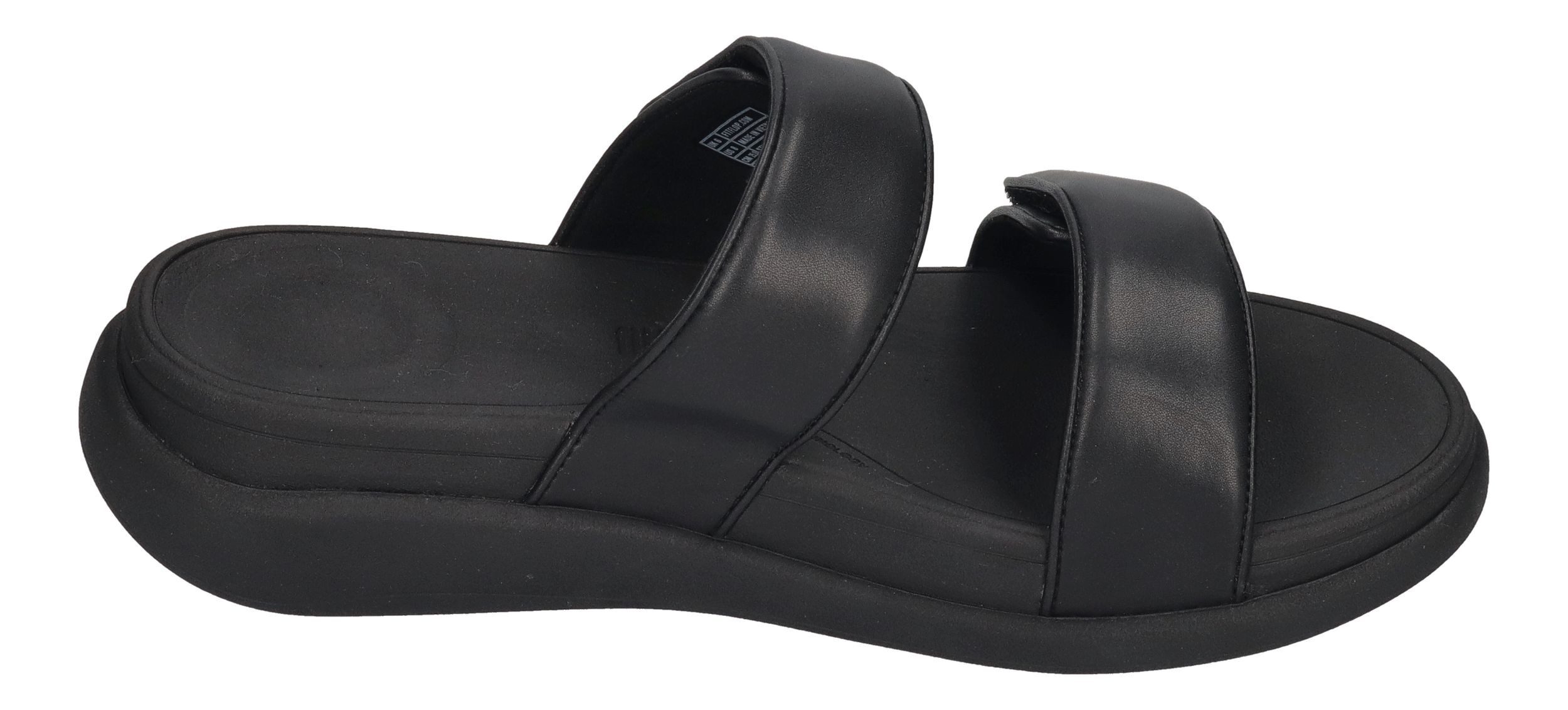 Fitflop F-MODE GO ADJUSTABLE TWO-BAR BUCKLE SLIDES Pantolette All Black