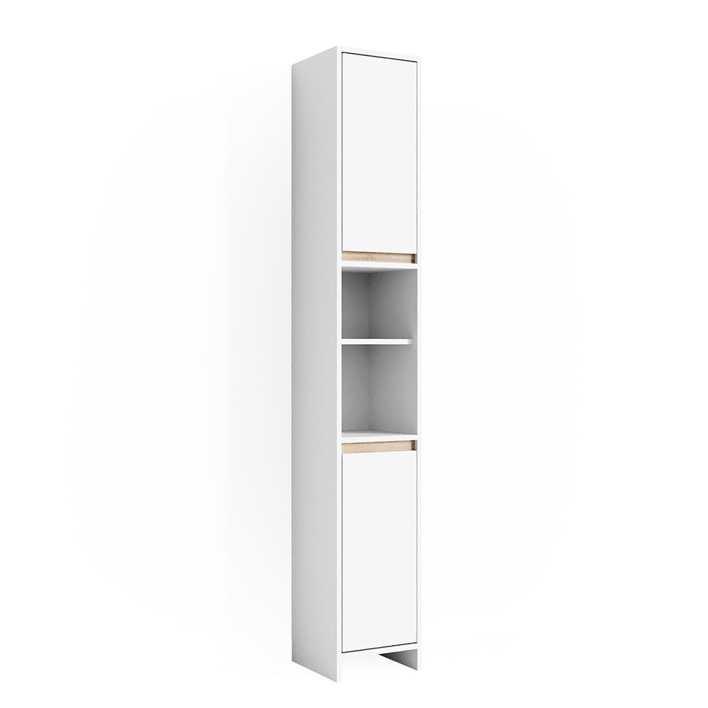 Vicco Badschrank Emma Weiß/Sonoma 30 x 190 cm günstig online kaufen