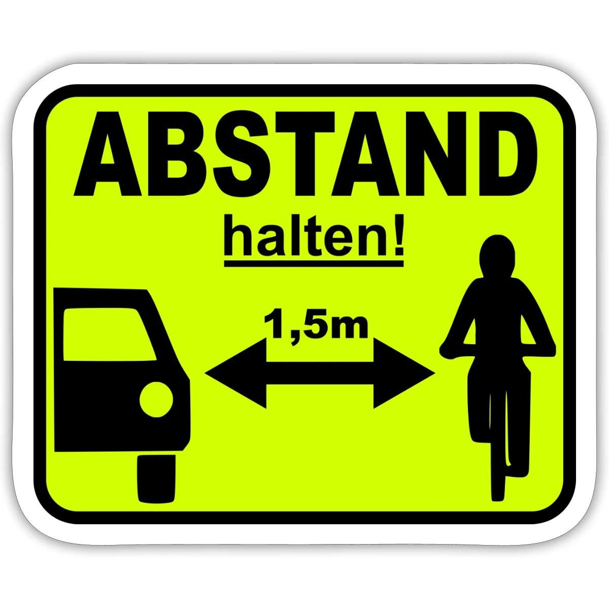 Spreadshirt Aufkleber Abstand Halten 1,5m Sicherheitsabstand Fahrrad Sticker Aufkleber