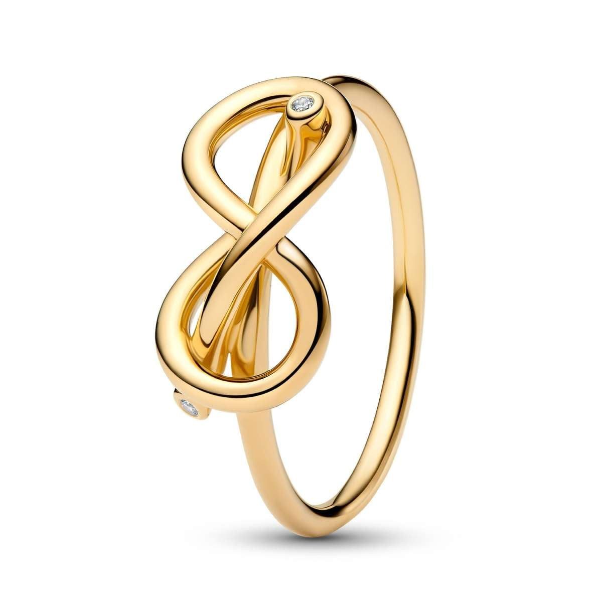Pandora Fingerring 163759C01, Damenring Unendlichkeitsknoten Goldfarben