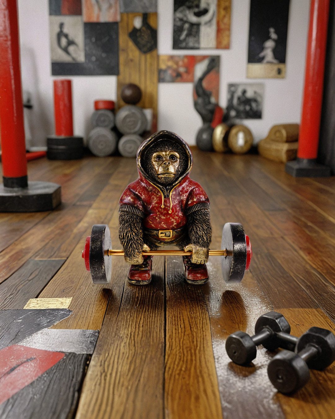 Kremers Schatzkiste Dekofigur Gorilla Bodybuilder Figur XXL Muskel Affe mit günstig online kaufen