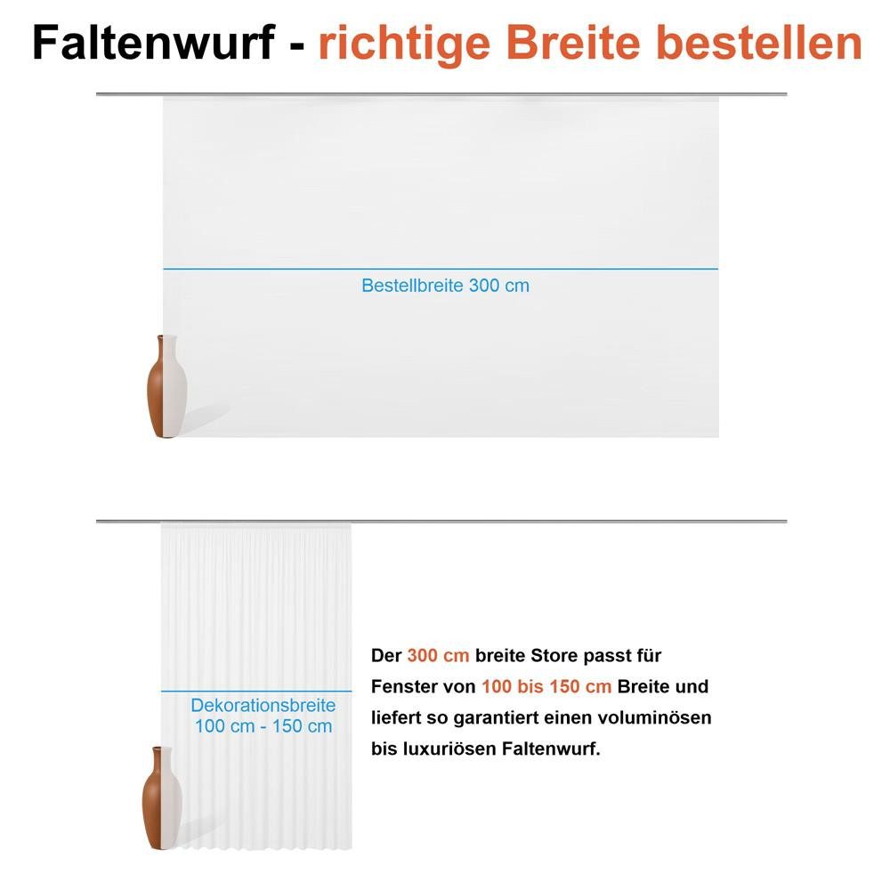 Foxx Vorhang mit Kräuselband für Schienen, transparente Moderne XXL Gardinen, Schiebegardinen Langstore Voile mit eingenähtem Bleiband – Bild 4 von 5