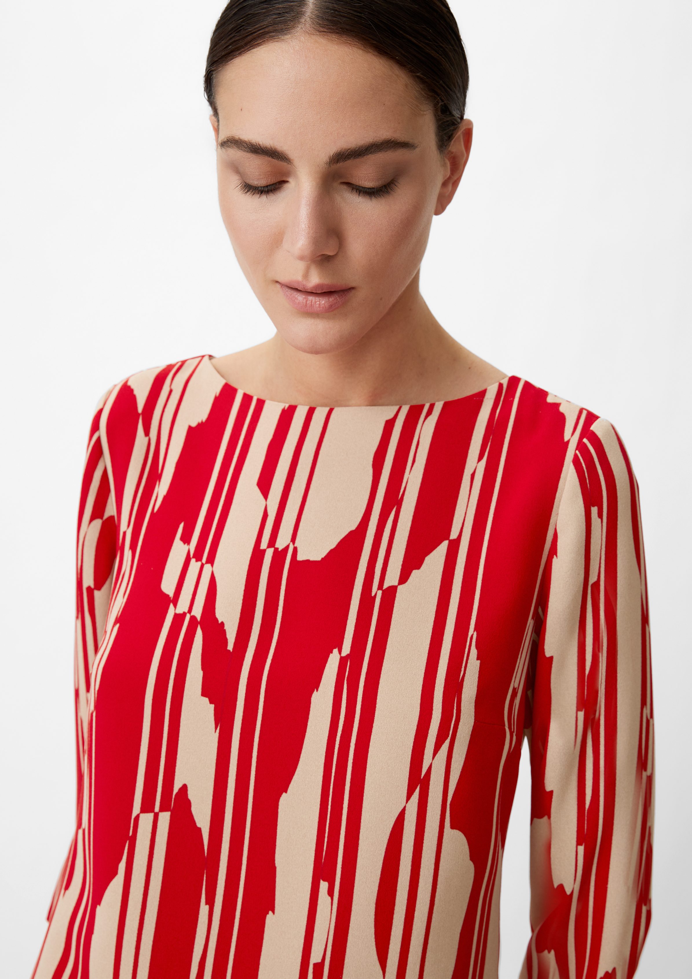 Comma Minikleid Crêpe-Kleid mit Allover-Print günstig online kaufen