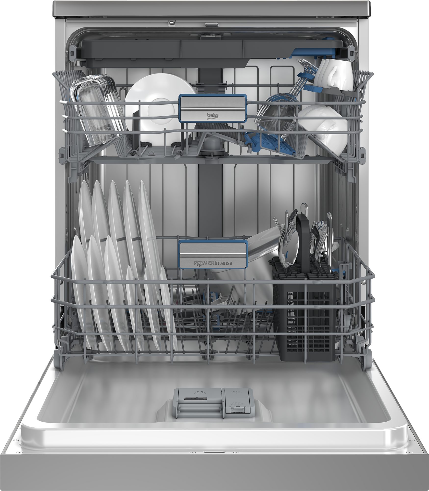 BEKO Standgeschirrspüler BDFN36550XP, 8,9 l, 15 Maßgedecke, Doppelt gut organisiert – inklusive Besteckschublade und Besteckkorb – Bild 4 von 5