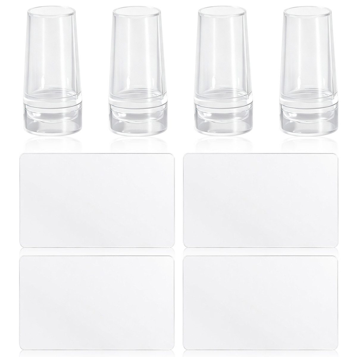 DEBAIJIA Nageldesign Zubehör 4Pcs Nagel-Silikonstempel, für präzise Musterprägungen