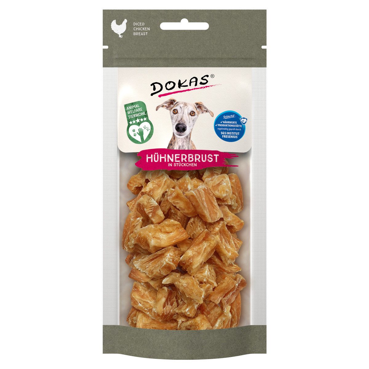 Dokas Welfare Chicken - Hühnerbrust in Stücken 50 g