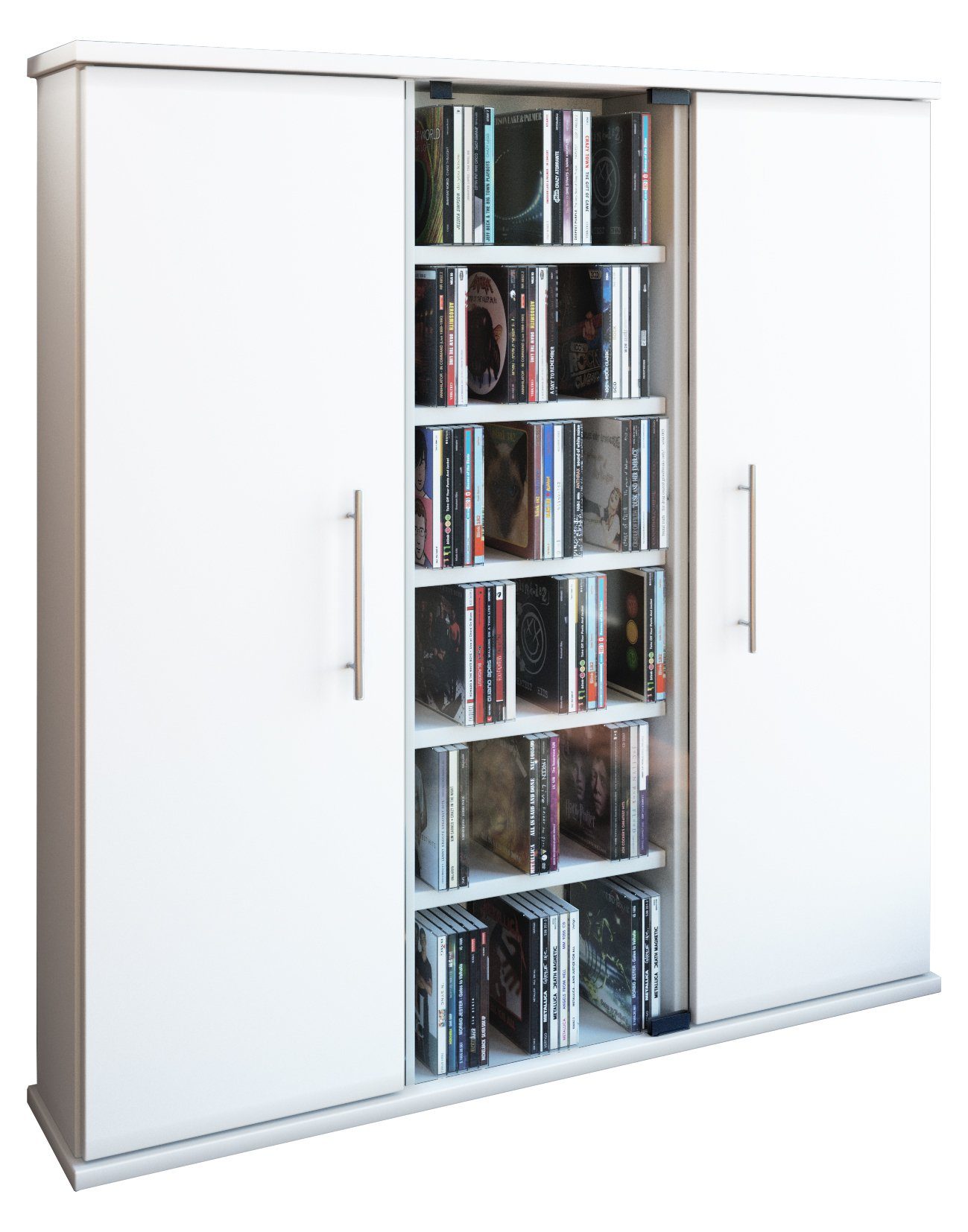 VCM Standregal Santo B. 86 x T. 18 x H. 92 cm, Medienregal für CDs und DVDs, für Wohnzimmer und Mediaraum, 18 Fächer
