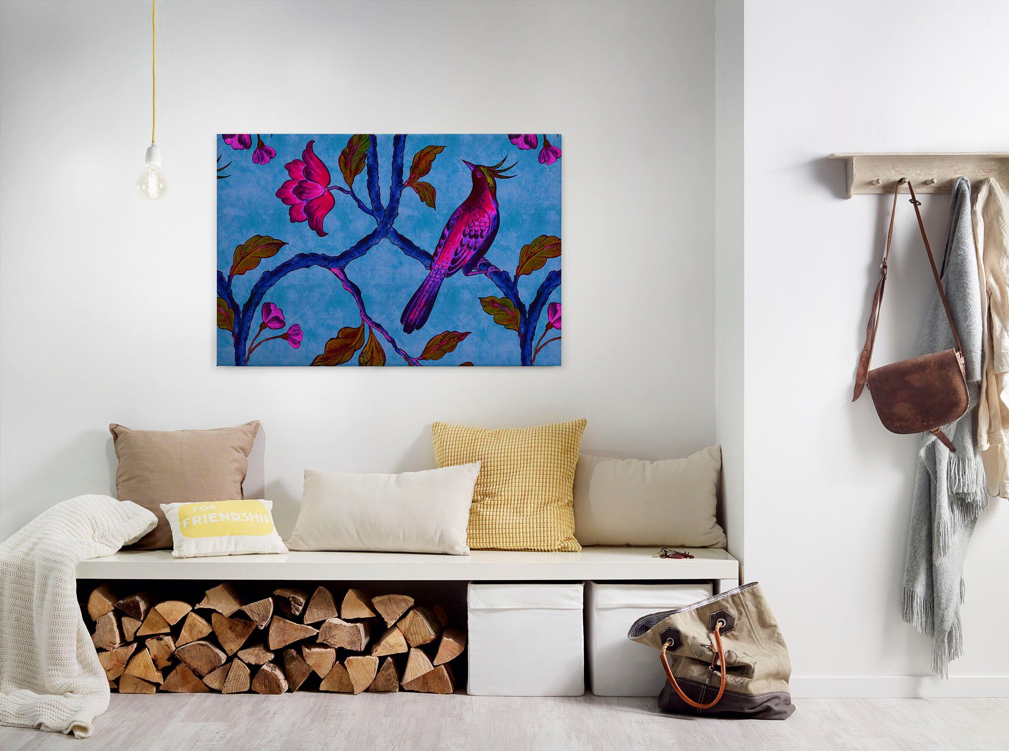 A.S. Création Leinwandbild bird of paradise, Kinder, Kunst, Vögel (1 St), Keilrahmen Bild Vogel Bunt Leinwand-Bild Wohnzimmer modern Wandbild