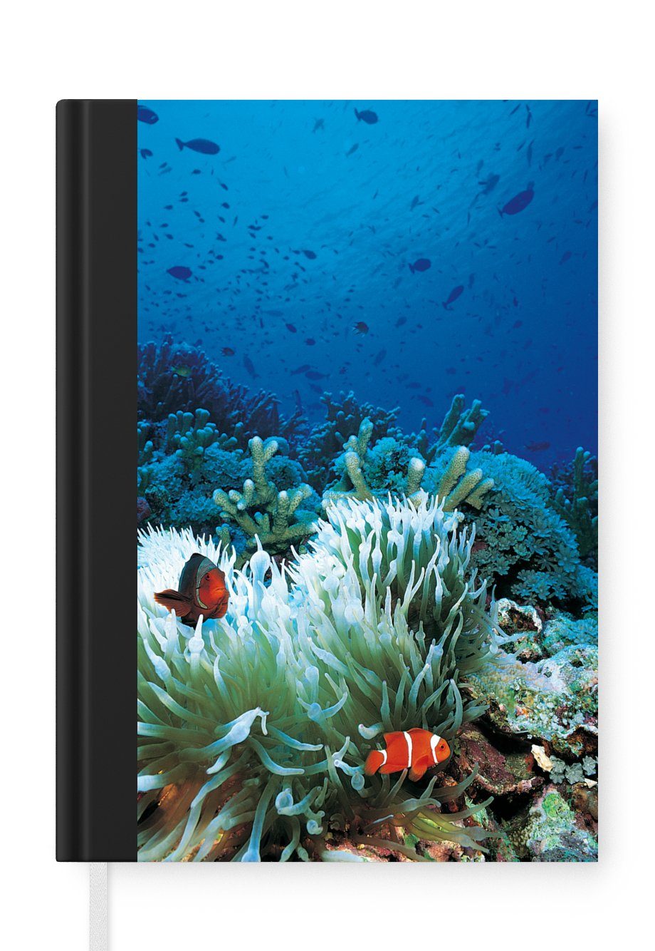 MuchoWow Notizbuch Unterwasserwelt mit Clownfischen, Journal, Merkzettel, Tagebuch, Notizheft, A5, 98 Seiten, Haushaltsbuch