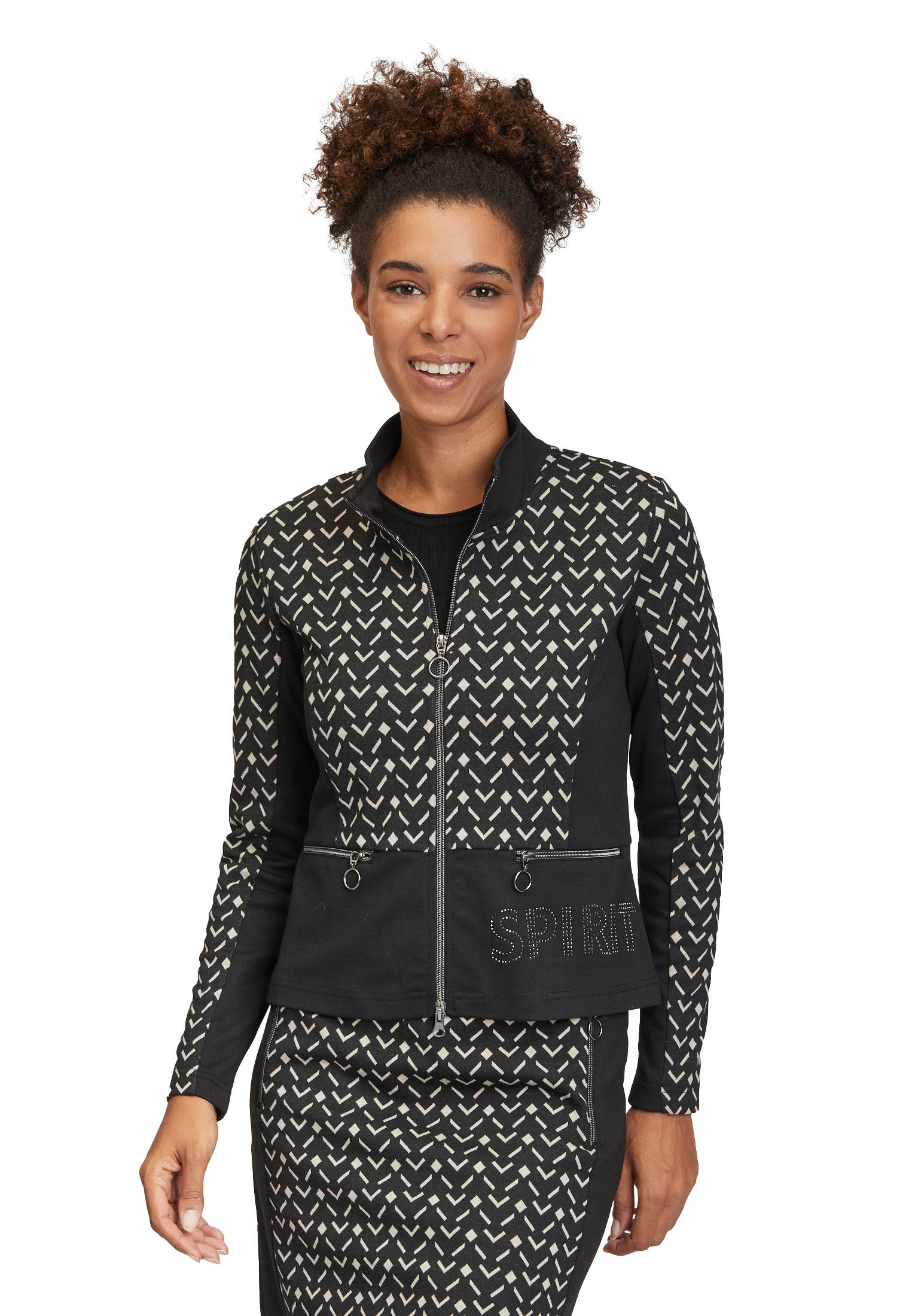 Betty Barclay Sweatjacke Damen mit Stehkragen Muster