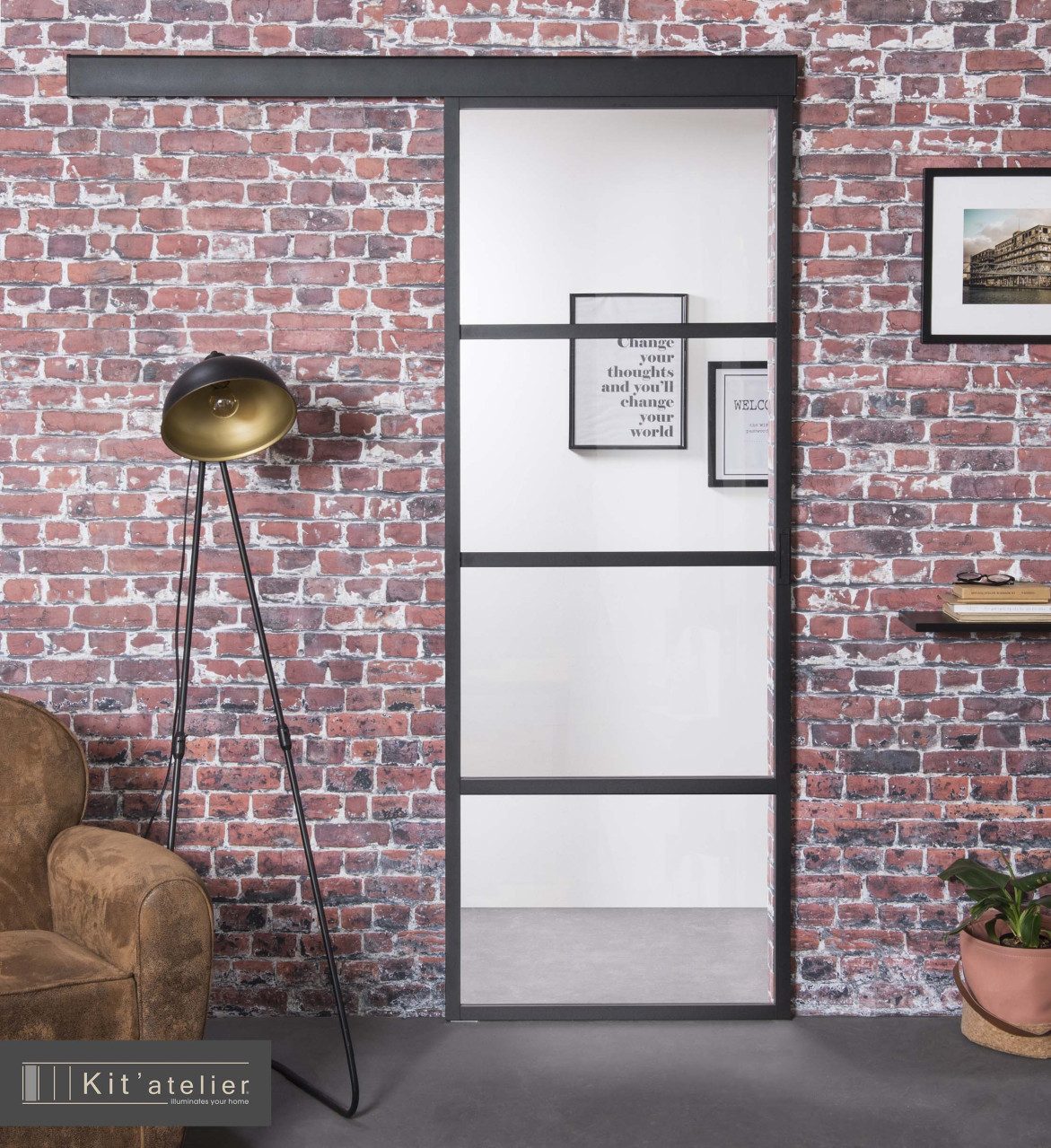 Ate Schiebetür Schiebetür Loft 93 x 212,8 cm DIN Links/Rechts