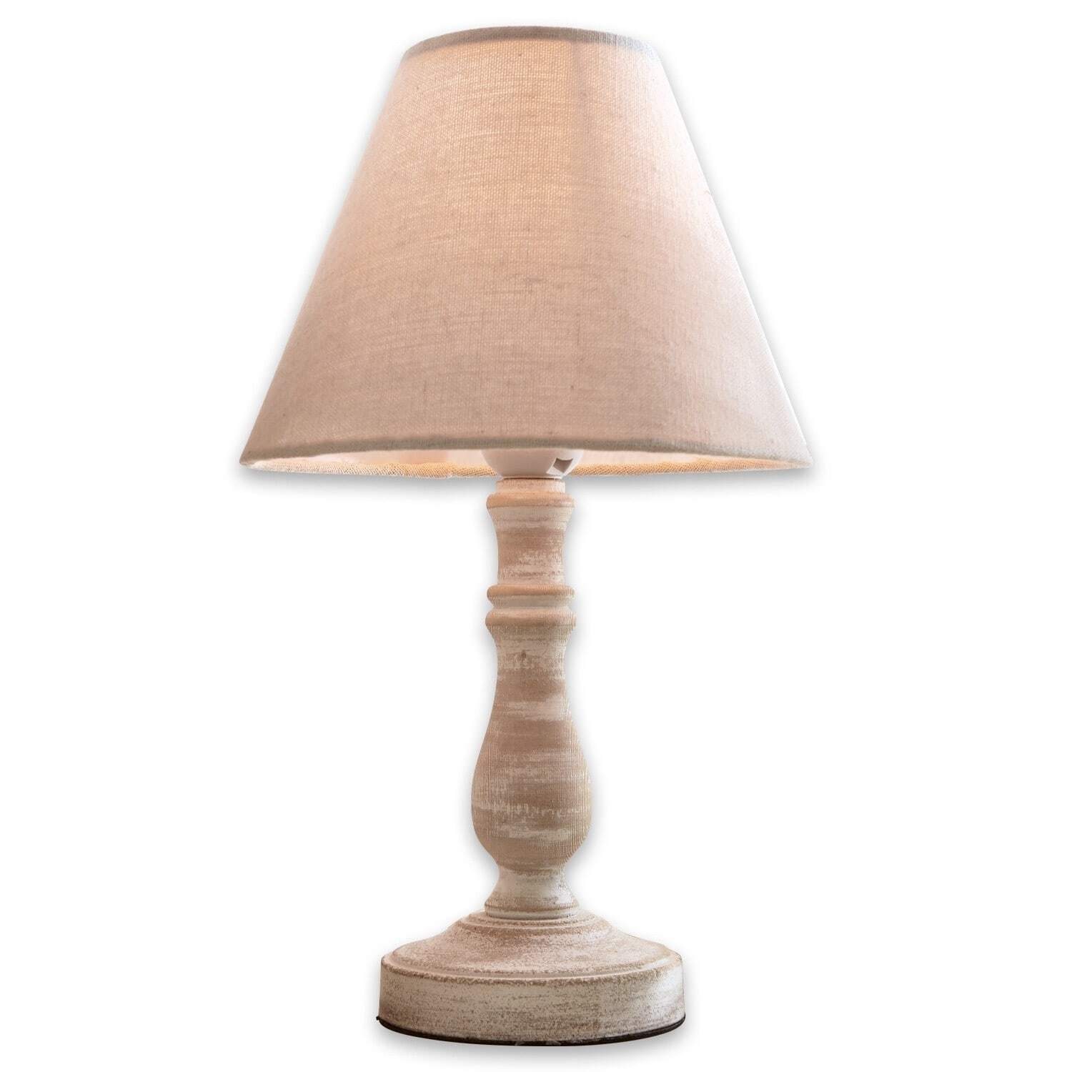 Mirabeau Tischleuchte Tischlampe Kayenta leinen/antikweiß