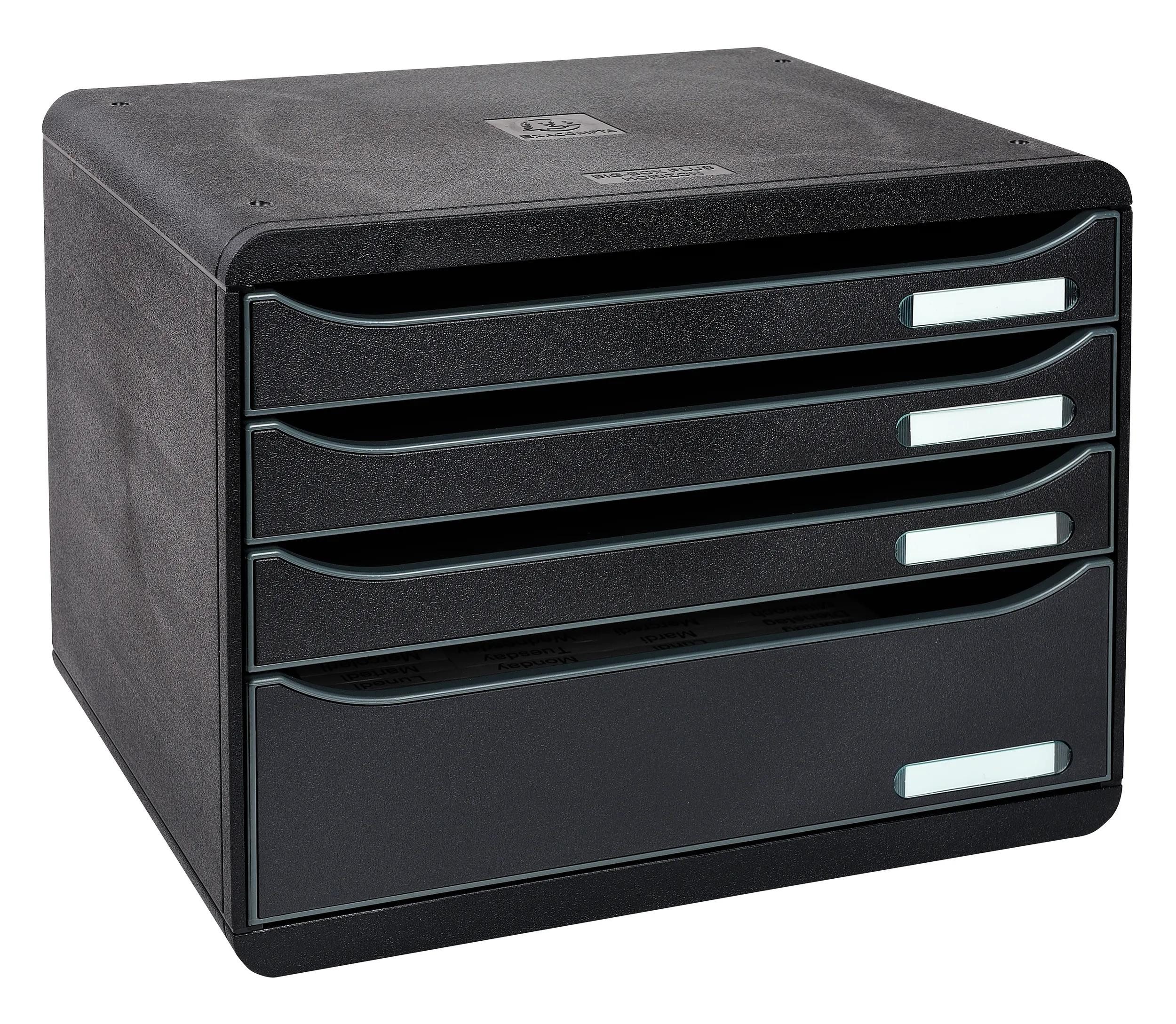 Schubladenbox Schubladenbox Big Box Plus Horizon Quer 4 Schubladen Schwarz 315714D