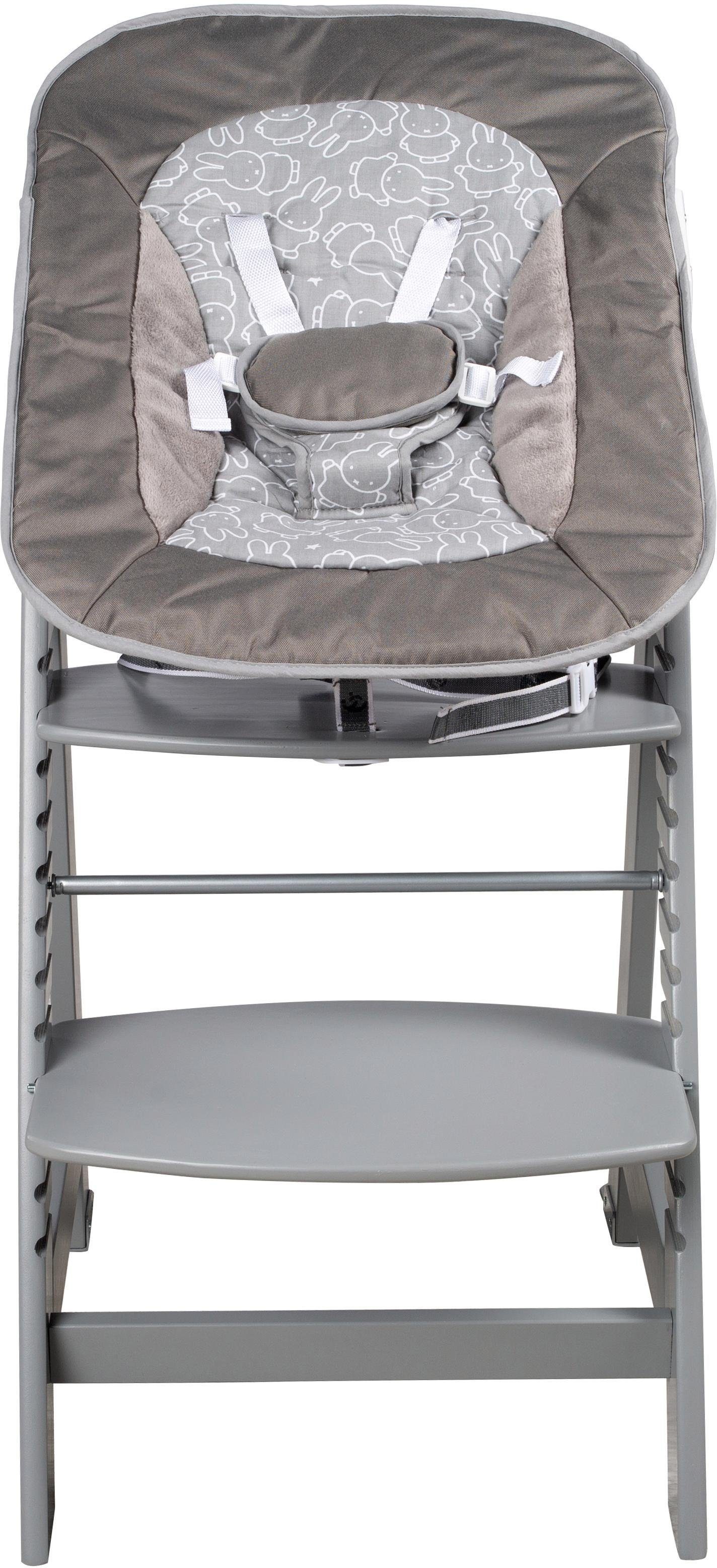 roba® Hochstuhl Treppenhochstuhl 2-in-1 Set miffy®, Born Up, mit Neugeborenen-Aufsatz