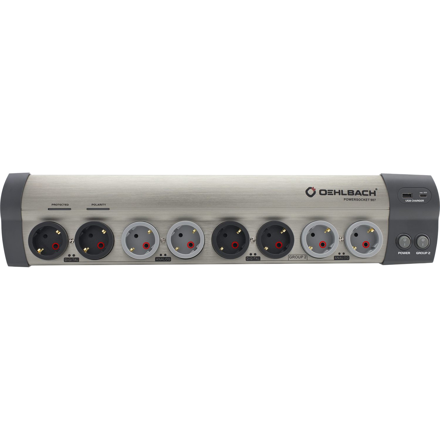 OEHLBACH Powersocket 907 MKII Hochwertige HiFi-Netzleiste mit Filterung Mehrfachsteckdose 8-fach (8 Einzelsteckplätze, 4 ungefilterte und 4 gefilterte Steckplätze, Hochwertiges Netzkabel in 1,5 Meter Länge), Ausgezeichneter Filter, Hochwertige Verarbeitung