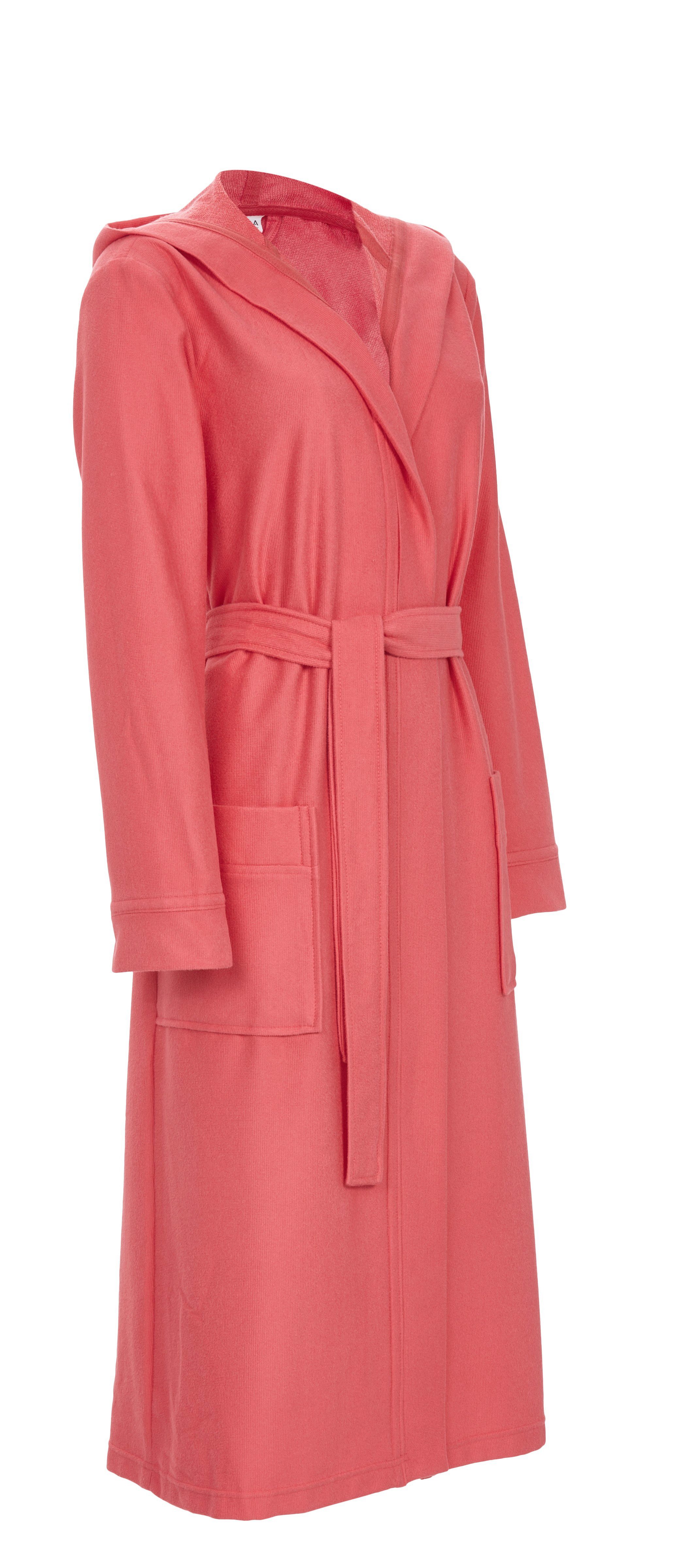 Ringella Unisex-Bademantel aus Frottee mit Kapuze und Bindegürtel, aufgesetzte Taschen, 45% Viskose 35% Polyester 20% Baumwolle (Frottee), Kapuze, Gürtel, Länge ca. 120 cm