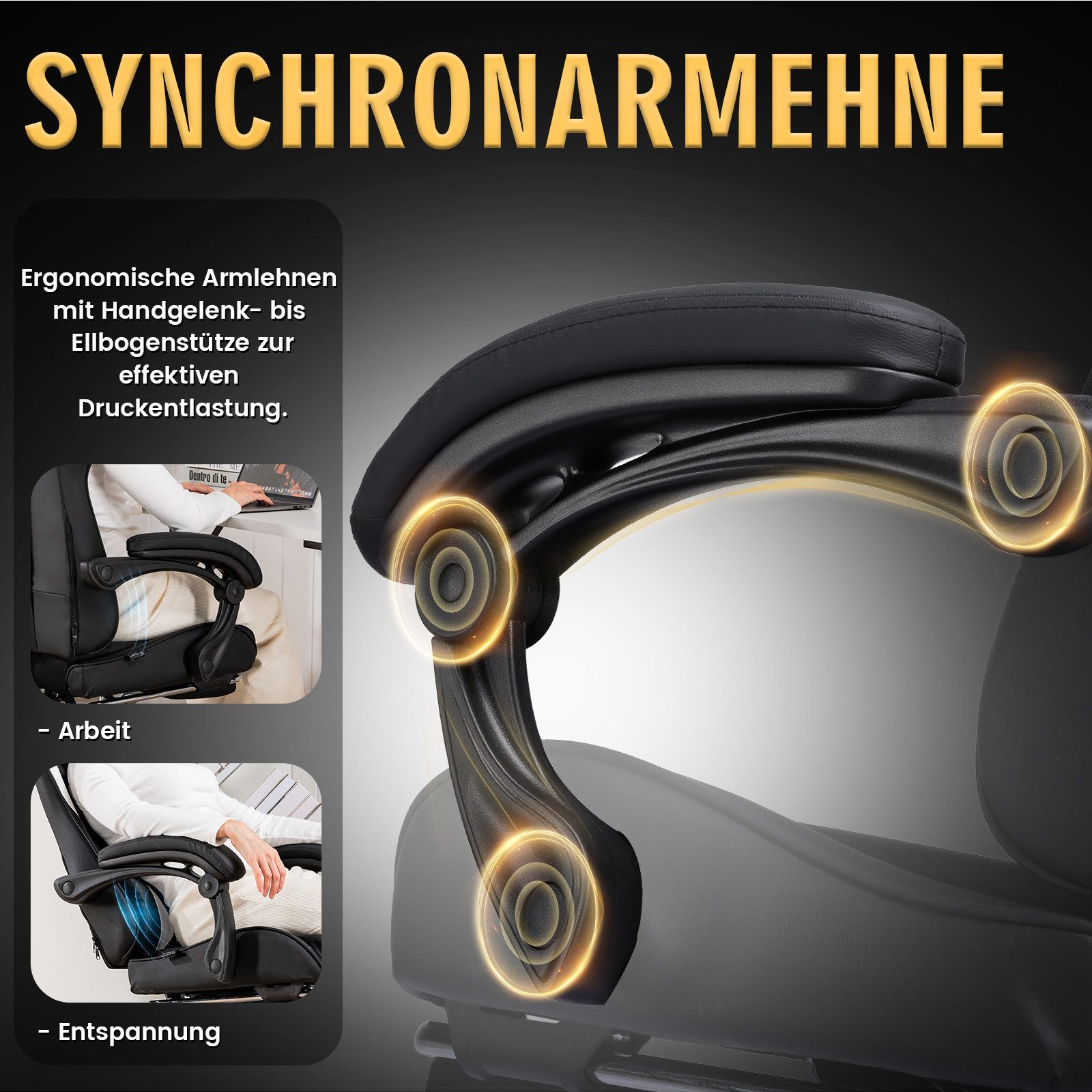 GTPLAYER Gaming-Stuhl Gaming Stuhl Chair Gamer Sessel Ergonomischer Gamer Stuhl, Gepolstert Gamingstuhl 150 Kg, schwarz
