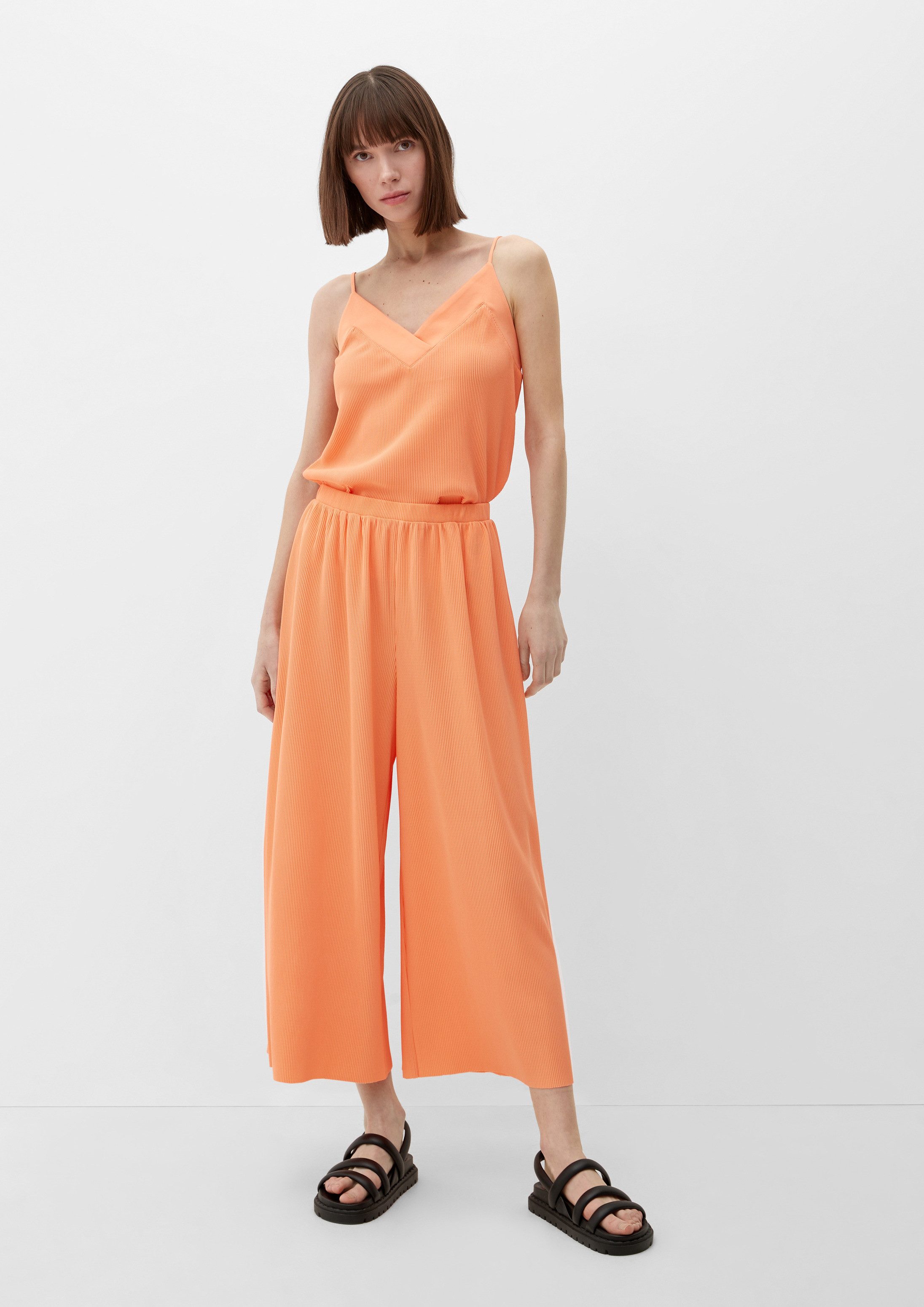 s.Oliver Culotte Hose Culotte mit Plisseéfalten