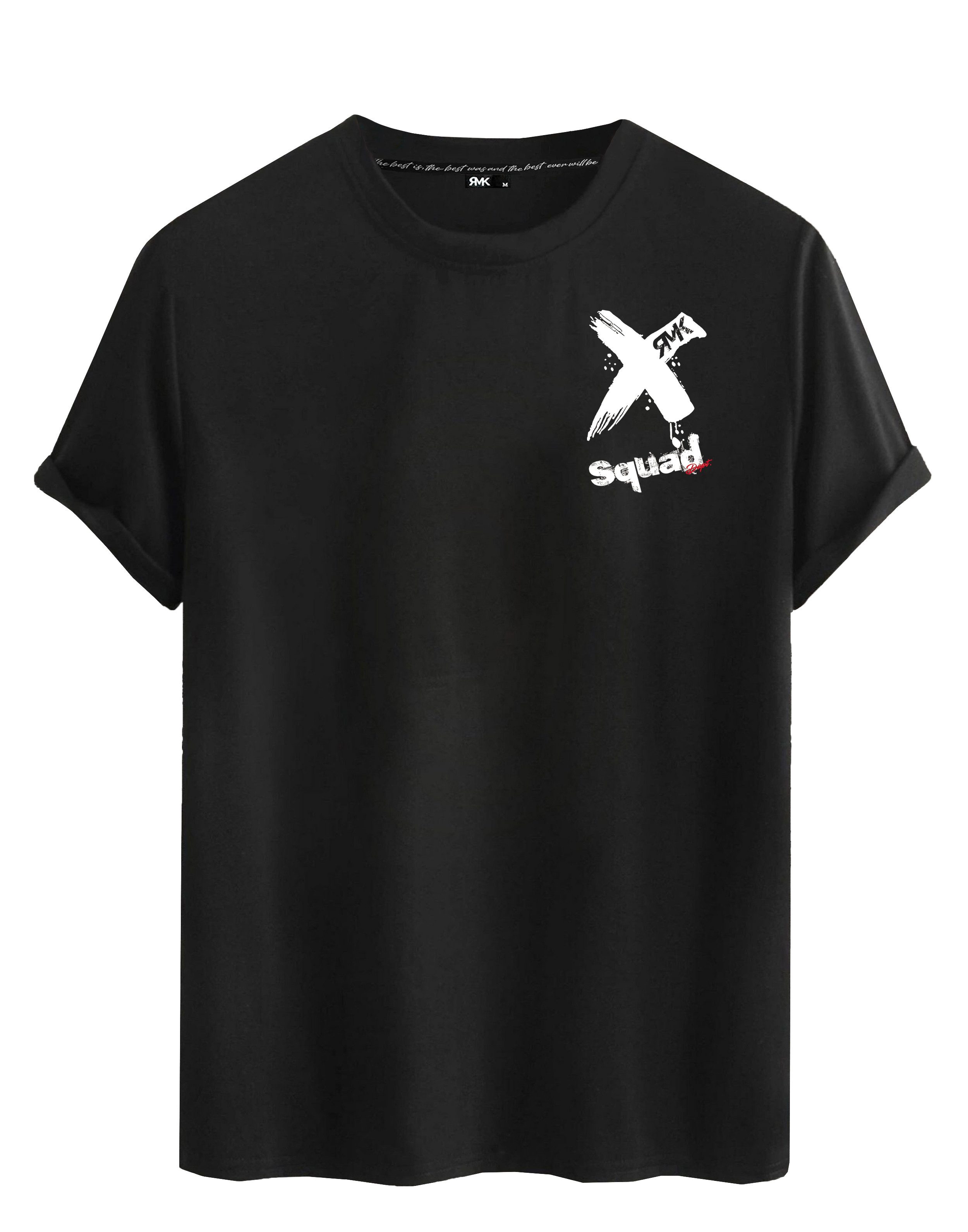 RMK T-Shirt Herren Shirt Basic Rundhals mit X Aufdruck günstig online kaufen