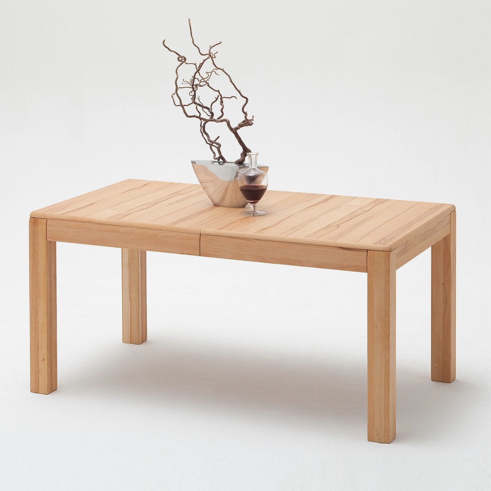 Empinio24 Esstisch Sanremo, Breite 160 - 260 cm, mit Teleskopauszug, aus teilmassiver Kernbuche