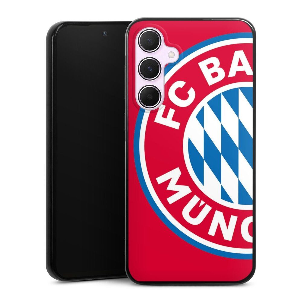 DeinDesign Handyhülle FC Bayern München Offizielles Lizenzprodukt FCB Großes FCB Logo Rot, Samsung Galaxy A55 5G Silikon Hülle Bumper Case Handy Schutzhülle