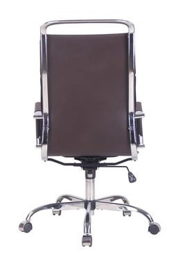 TPFLiving Bürostuhl Beta mit bequemer ergonomisch geformter Rückenlehne (Schreibtischstuhl, Drehstuhl, Chefsessel, Bürostuhl XXL), Gestell: Metall chrom - Sitzfläche: Kunstleder coffee