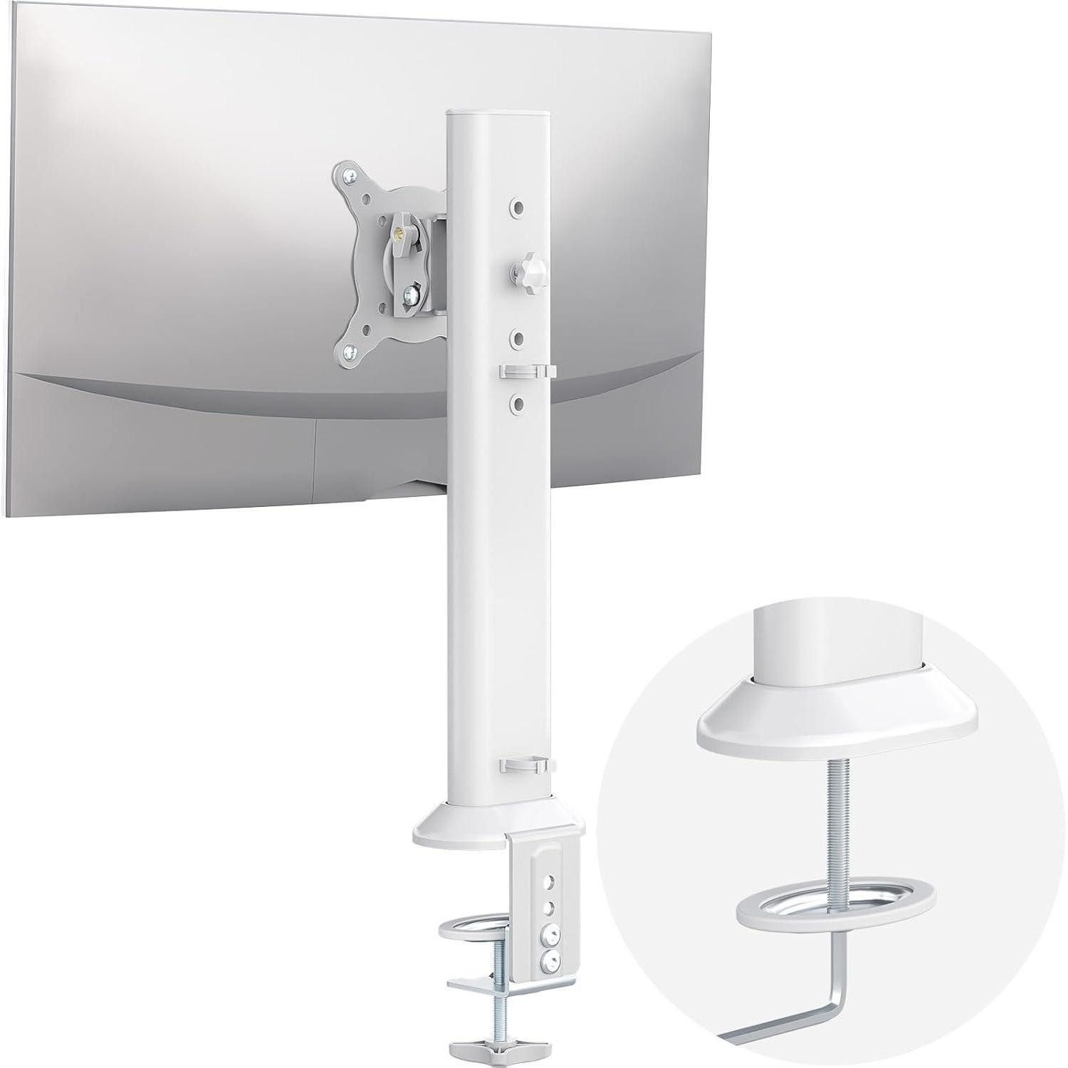 LuxusKollektion Monitor-Halterung Monitorarm Schreibtisch höhenverstellbar drehbar 35kg Small Weiß