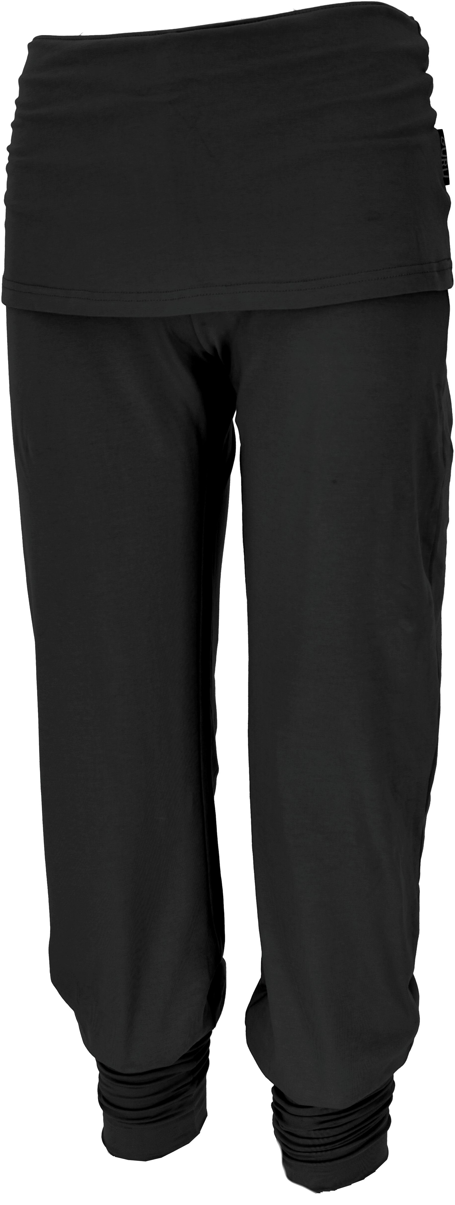 Guru-Shop Relaxhose Yoga-Hose mit Minirock Bio-Qualität - Bekleidung alternative schwarz in