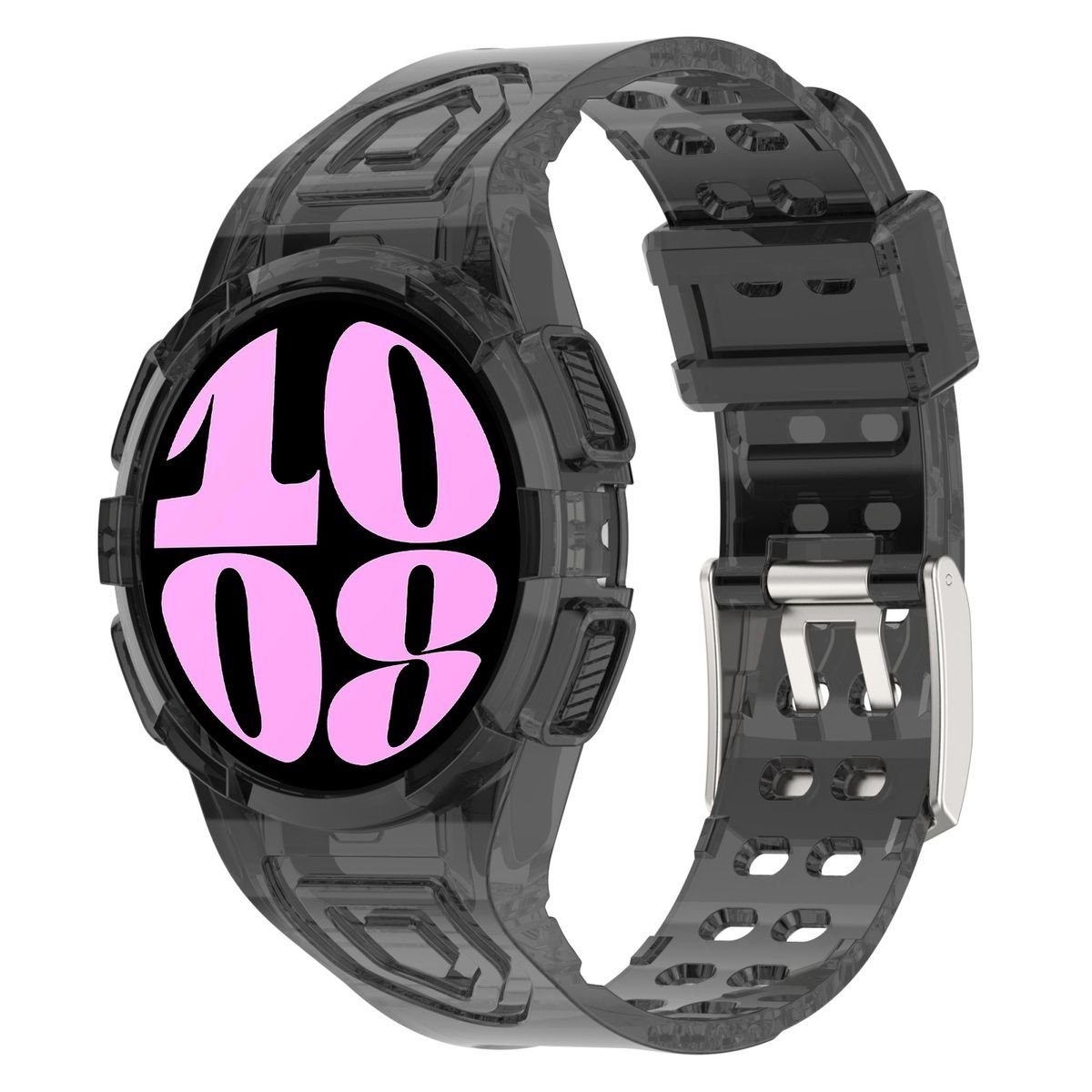 Wigento Smartwatch-Armband Für Samsung Galaxy Watch 6 40mm Armband mit Gehäuse Schutz Schwarz