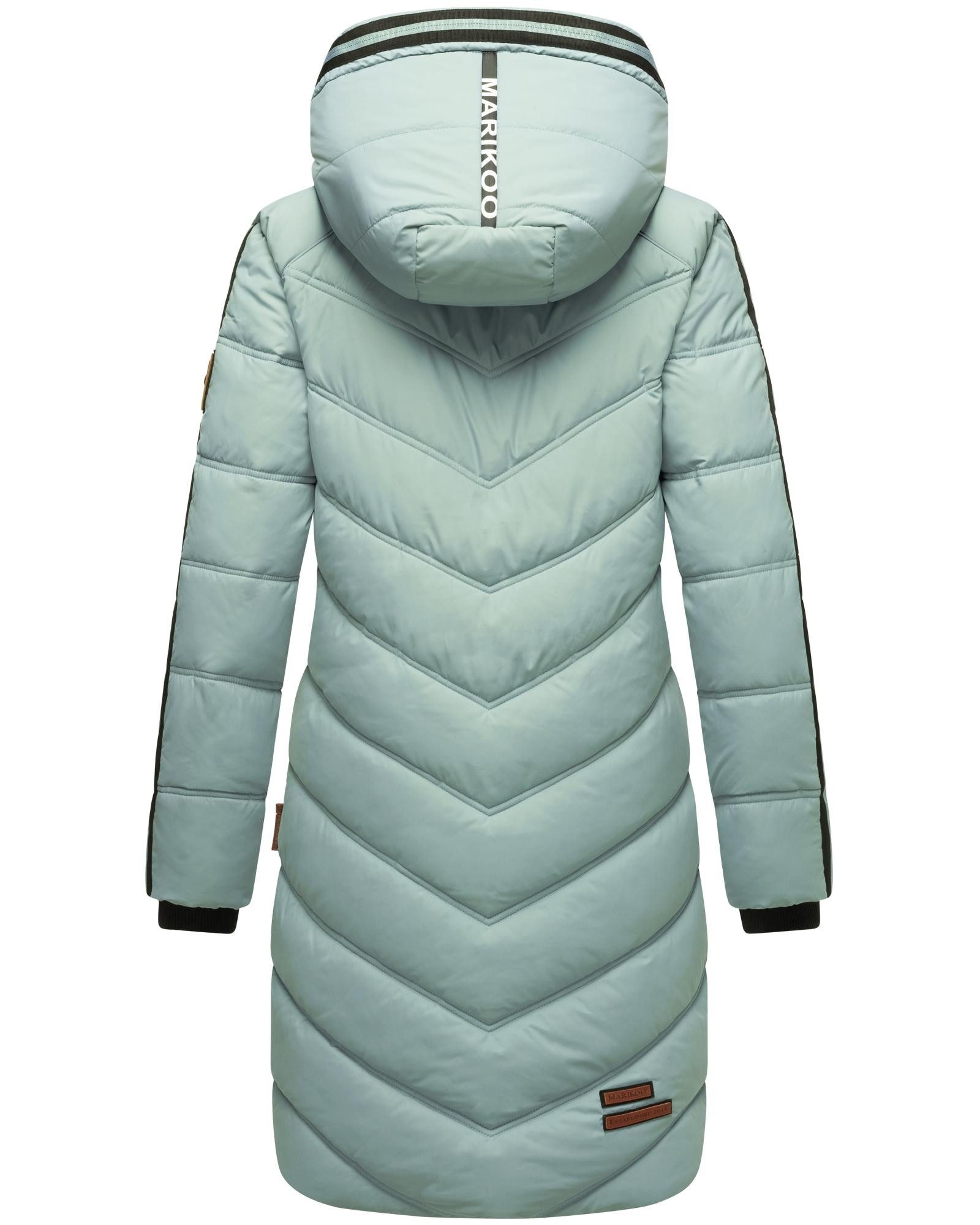 Marikoo Wintermantel Armasa modischer Damen Winter Steppmantel mit Kapuze