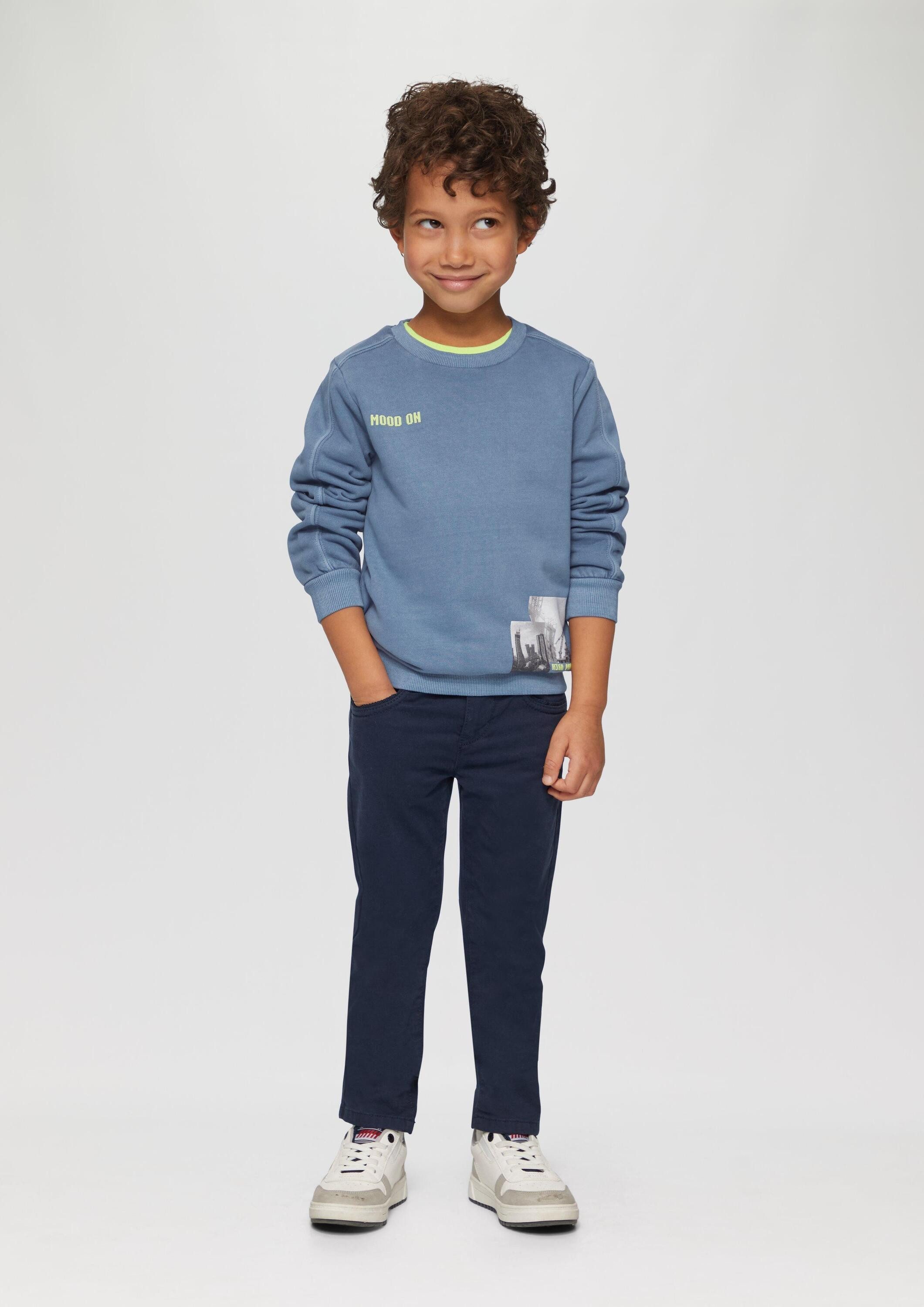 s.Oliver Sweatshirt Sweatshirt Sweatshirt mit Garment Dye und Frontprint