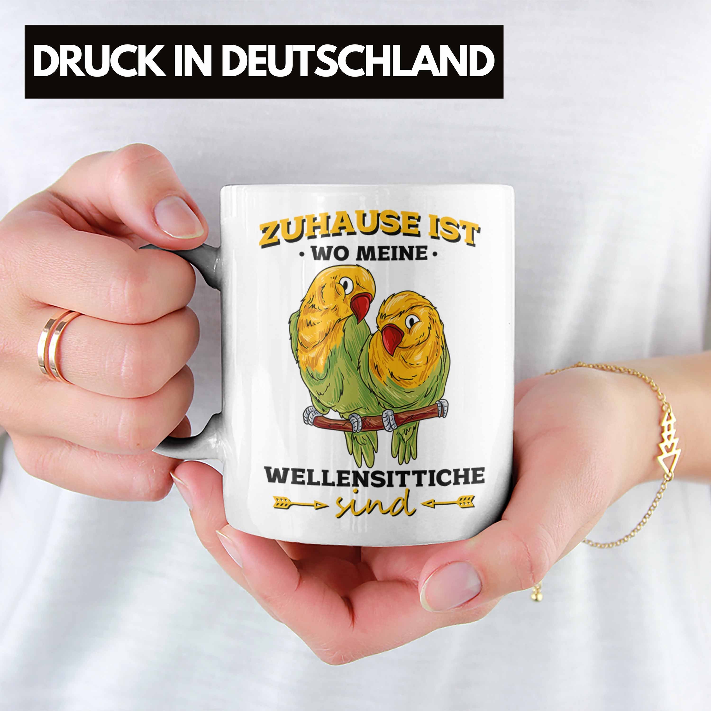 Trendation Tasse Lustige Tasse Ist Wellensittich-Besitzer Wo für Zuhause Meine Weiss Wellensi