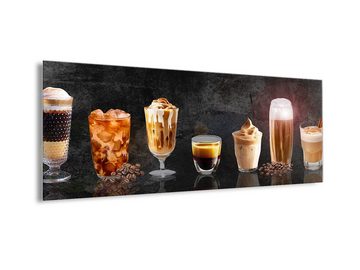 artissimo Glasbild Glasbild 80x30cm Bild aus Glas Küche Küchenbild vintage Cafe braun, Essen und Trinken: Kaffee-Spezialitäten