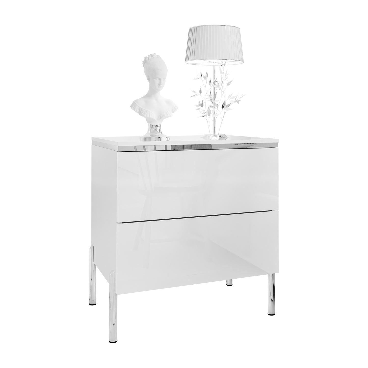 Lookway Nachttisch AURORA II SILVER mit LED‑Beleuchtung (1x Nachttisch), Br günstig online kaufen