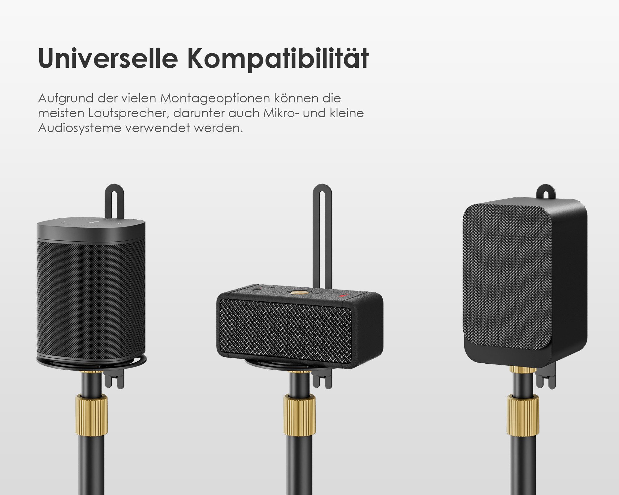 FITUEYES Lautsprecherständer, (höhenverstellbar, aus Metall, Kabelmanagement, Tragkraft 5 kg)