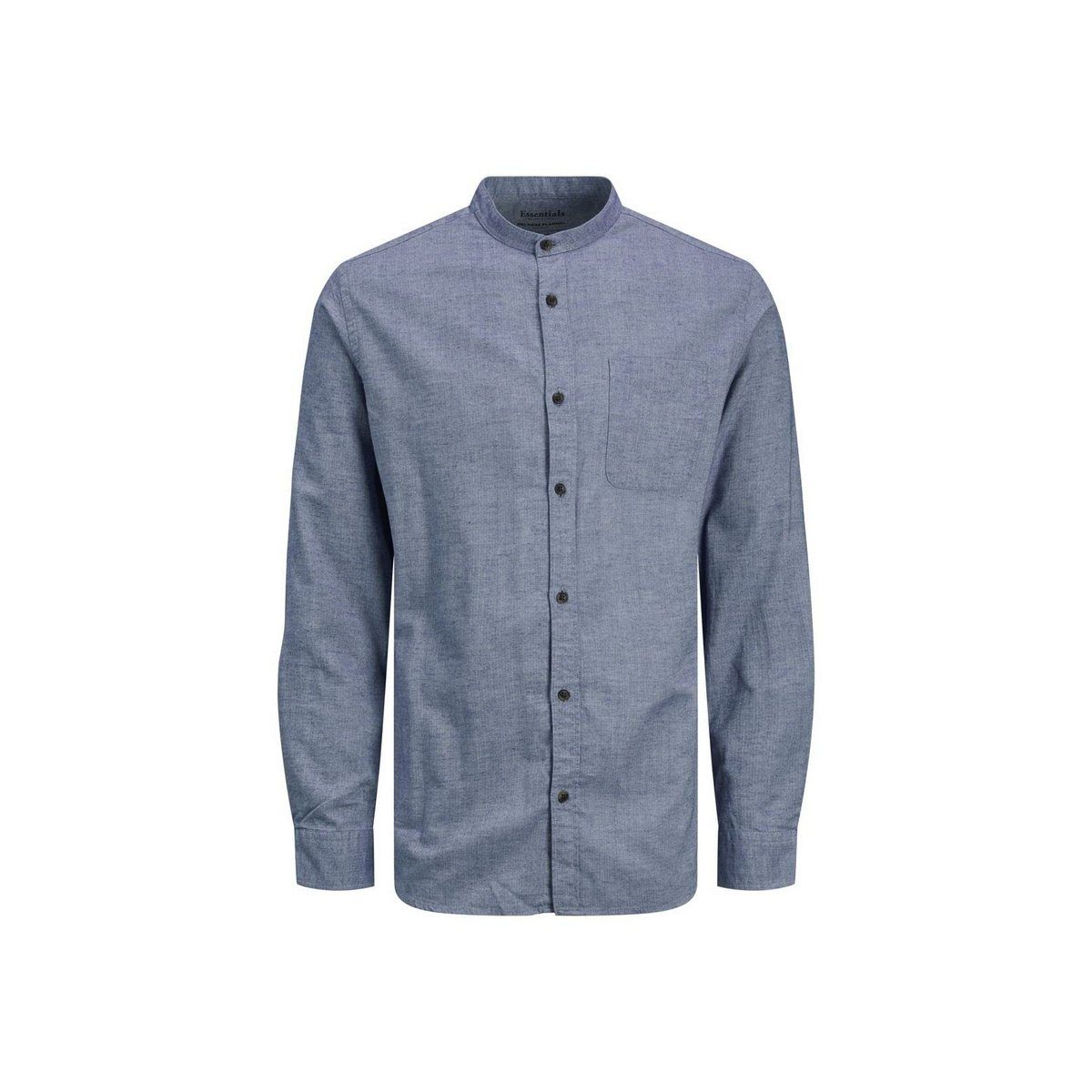 Jack & Jones Langarmhemd uni (1-tlg) Faded Denim/SLI | Hemden